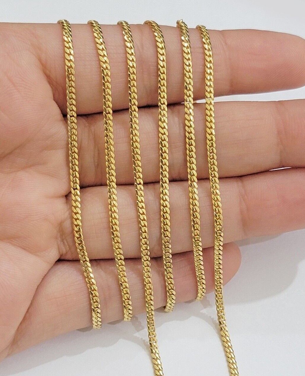 Real 18kt Yellow Gold Miami Cuban Chain Necklace 3mm 22 Inch Men Women SOLID NEW - GoldenlinQ