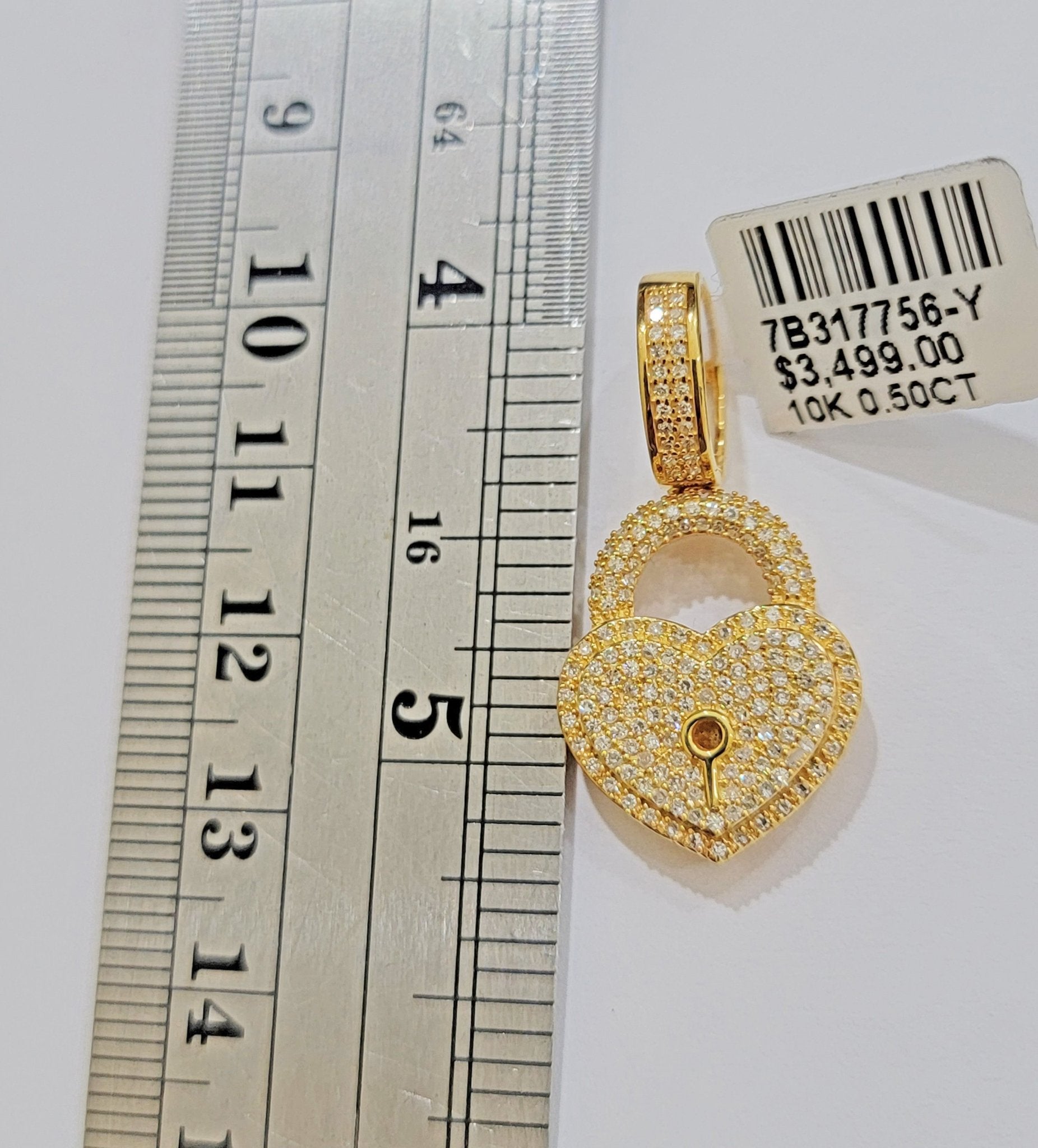 Real Diamond Key charm pendant Real 10k gold 1/2 Natural Diamonds For Men Women - GoldenlinQ