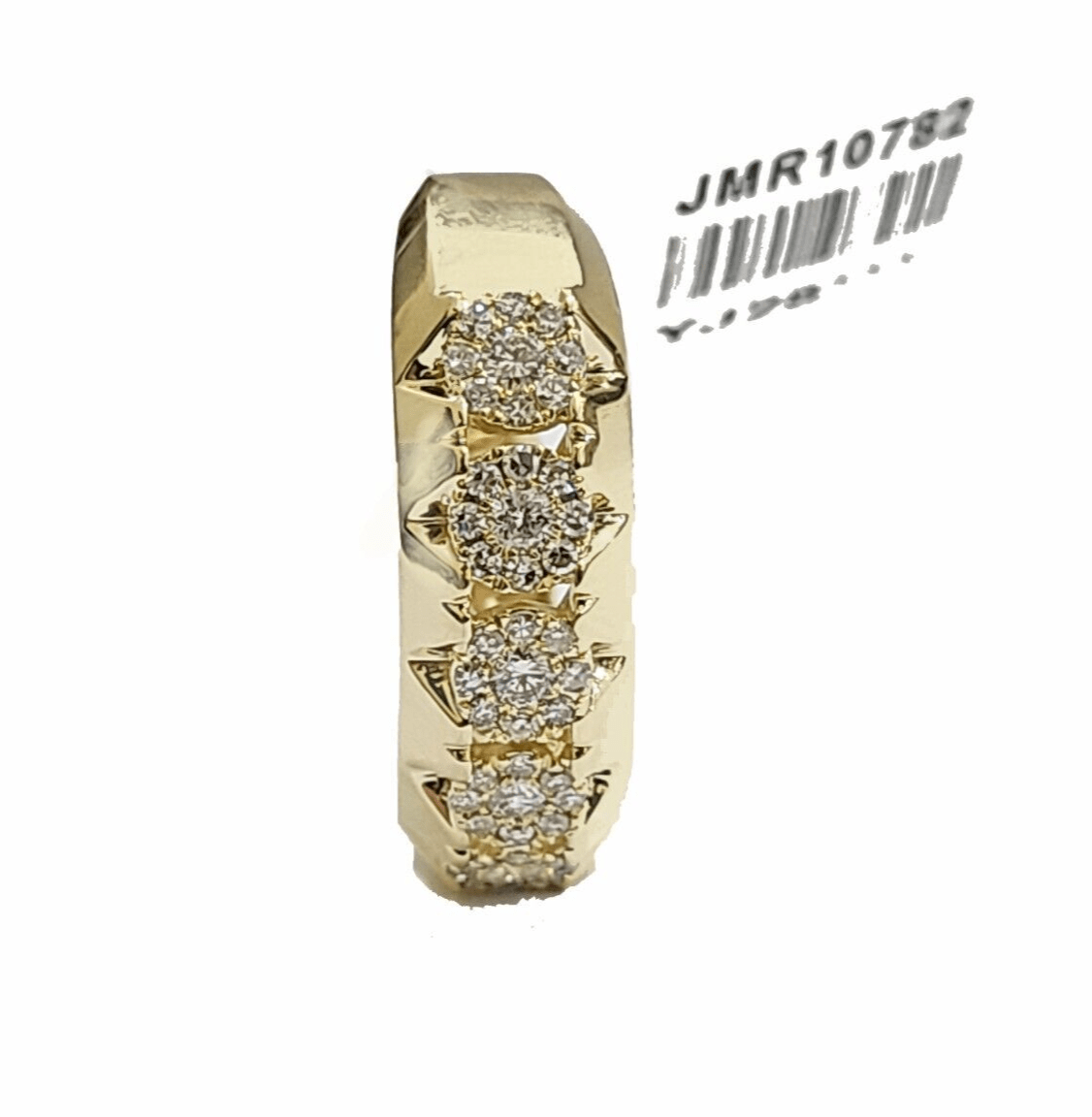 Real Diamond Mens Ring 14k Real Gold Band 14kt Yellow Gold 10" Genuine Diamonds - GoldenlinQ