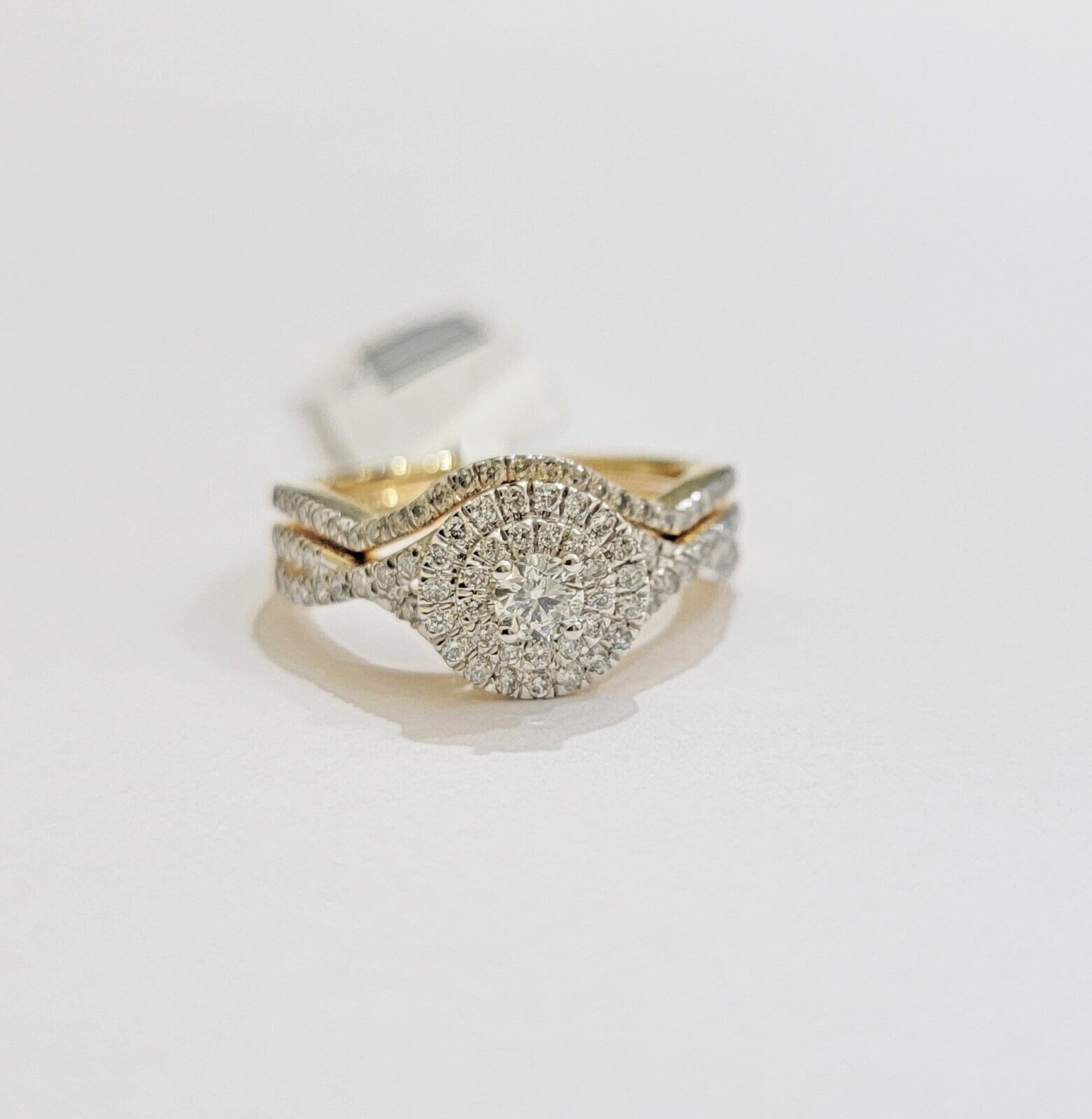 Real Diamond Ring band Set 14k Yellow Gold 0.75 Ct Natural Diamond Ladies - GoldenlinQ