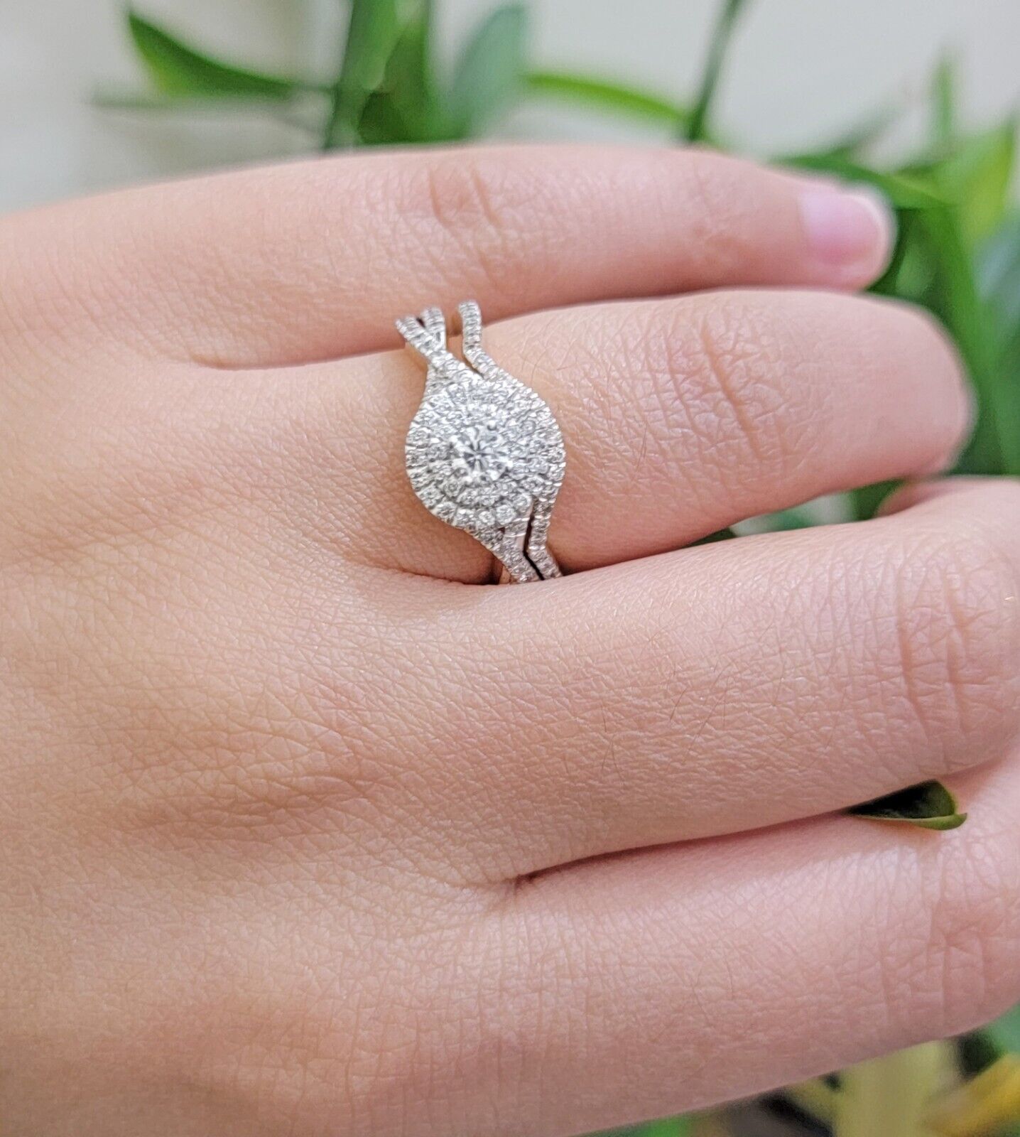 Real Diamond Ring band Set 14k Yellow Gold 0.75 Ct Natural Diamond Ladies - GoldenlinQ