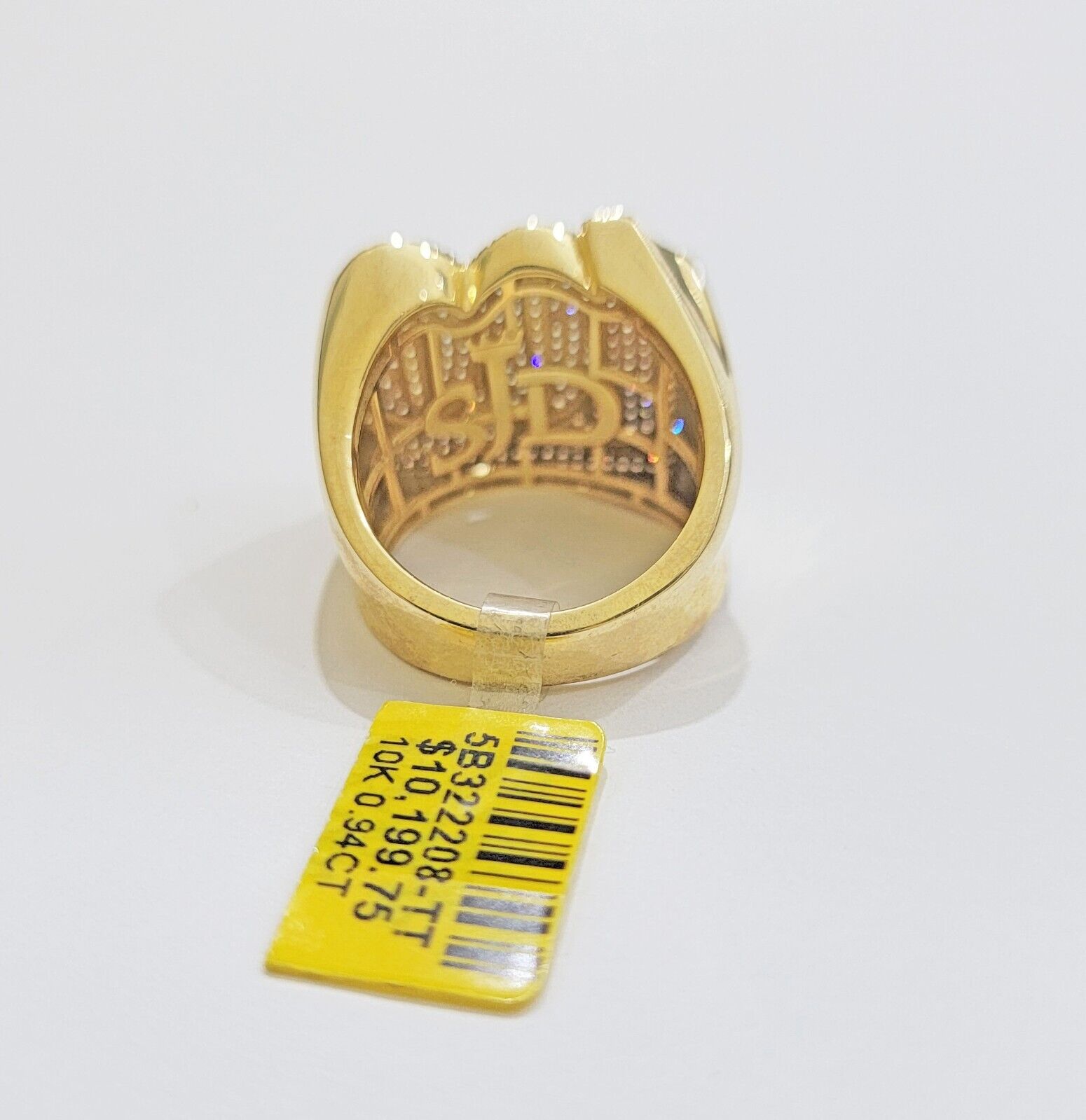 Real Diamonds 10k Yellow Gold Mens Ring Number 100 Style , New , Size 10 , SALE - GoldenlinQ