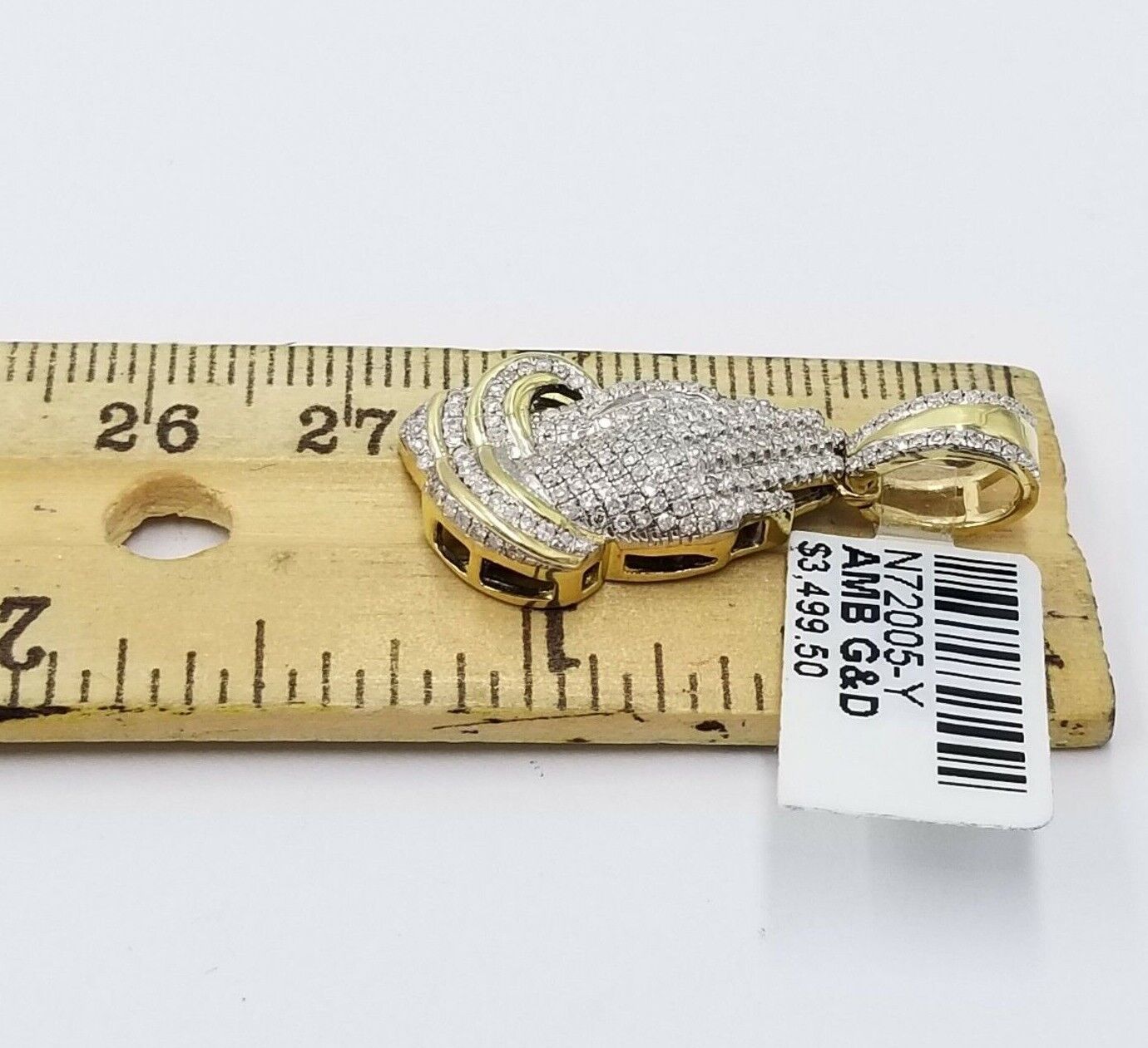 Real Diamonds Praying hand Charm Pendant 0.45CT Diamond ,10KT Real Yellow Gold - GoldenlinQ