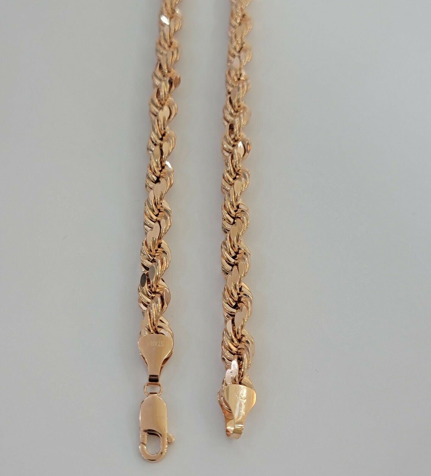 Real Gold 10k Rope Necklace Men Chain 8mm 22" - 30" Inch Rose Gold SOLID 10kt - GoldenlinQ