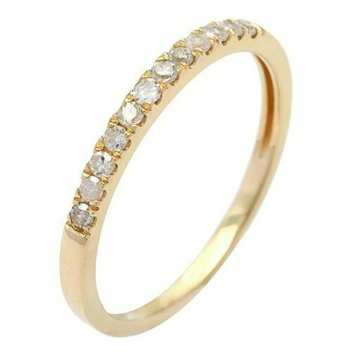 Real Gold and Diamond Band 14k Gold 0.50CT Diamond Ring Eternity Setting Sizable - GoldenlinQ