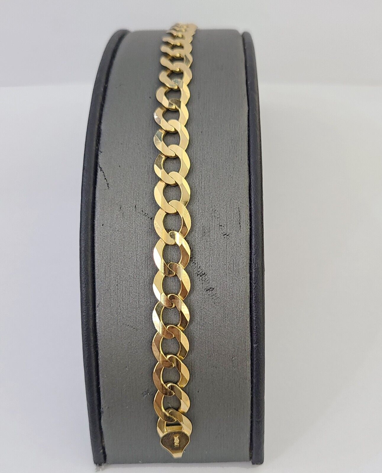 Real Gold Bracelet 10k Gold 8mm Link 8 Inch Men Women Cuban Curb Link - GoldenlinQ