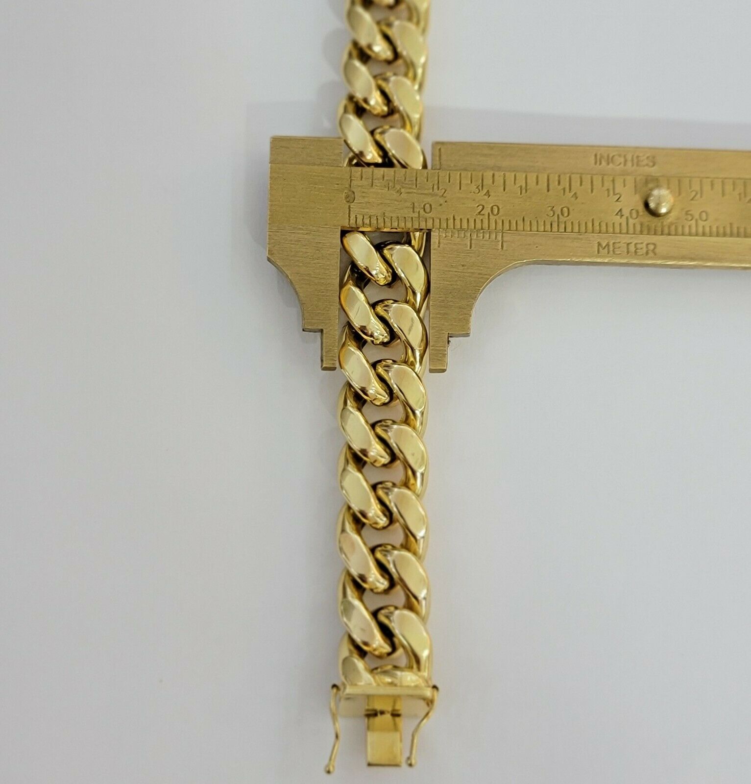 Real Gold Necklace Miami Cuban Link Chain THICK 13MM 20" - 30" 10KT Yellow Gld MEN - GoldenlinQ