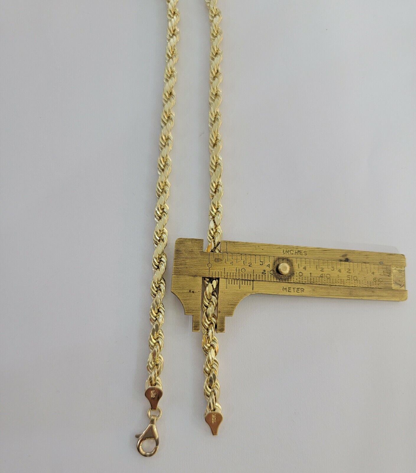 Real Solid 10k Rope Necklace 6mm Chain 18" - 30" Inch 10kt Yellow Gold Diamond Cut - GoldenlinQ