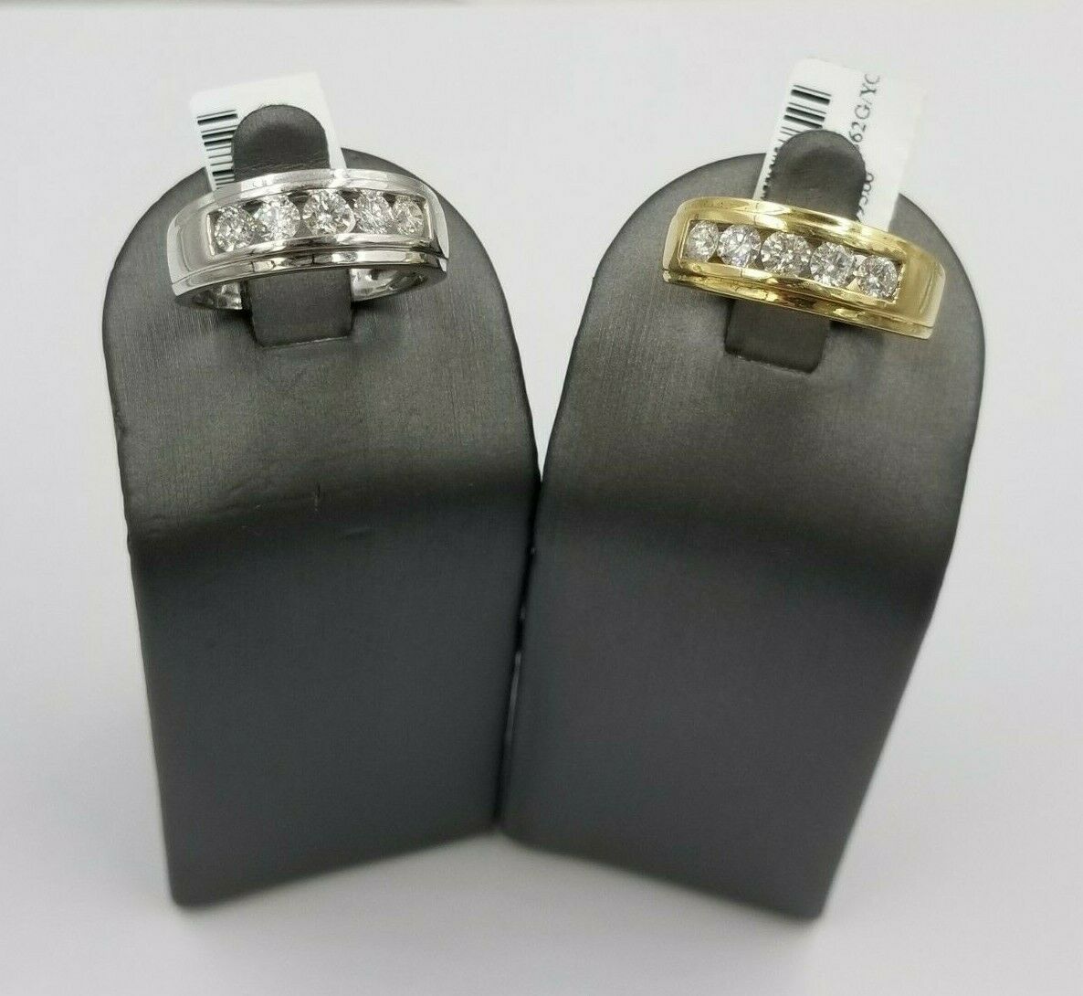 REAL solid 14k Gold Diamond Mens Band Engagement Wedding 1 CT Ring White Yellow - GoldenlinQ