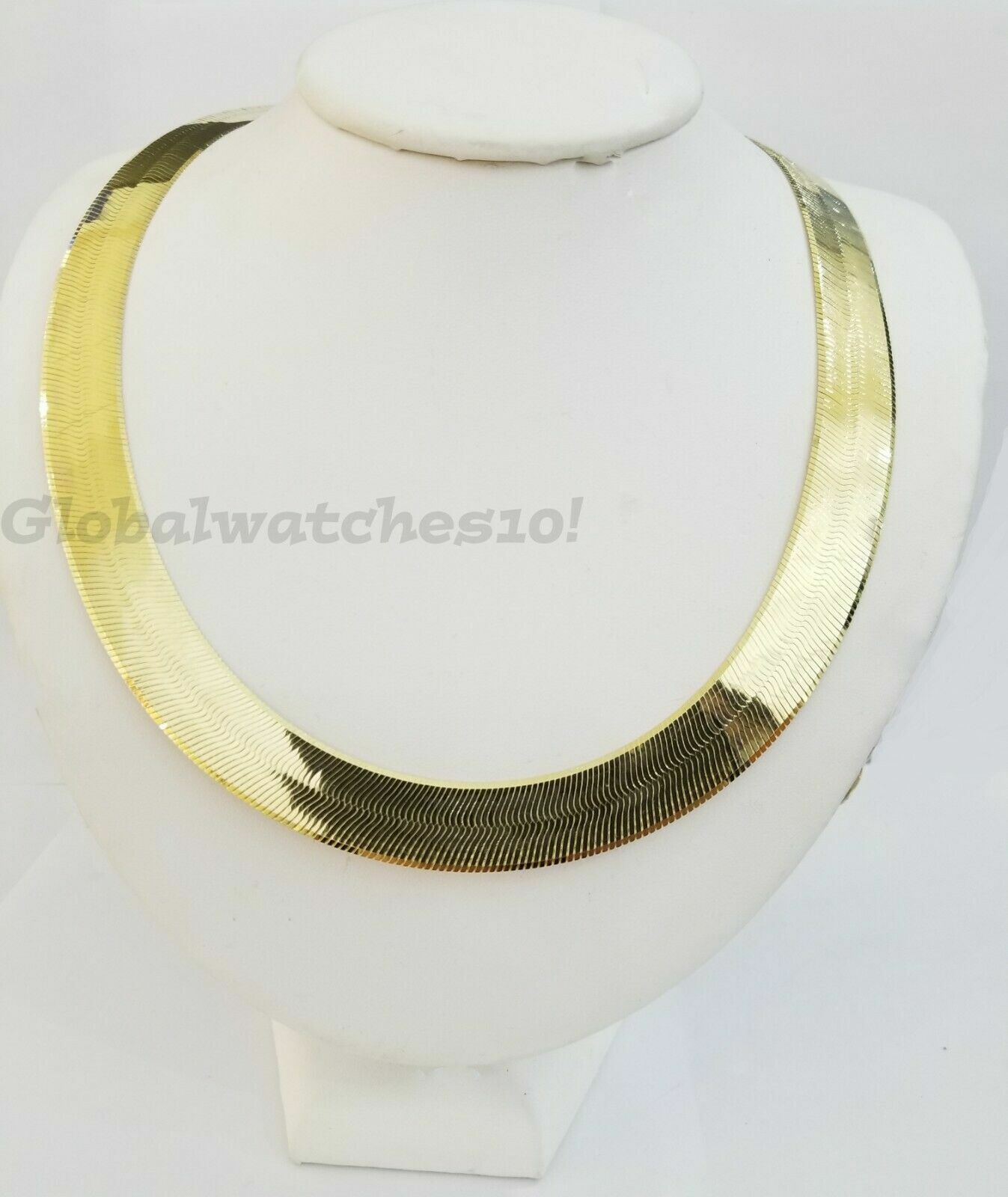 Solid 10K Gold 5mm - 15mm Herringbone Necklace Bracelet 16 - 24" Chain Yellow Gold - GoldenlinQ