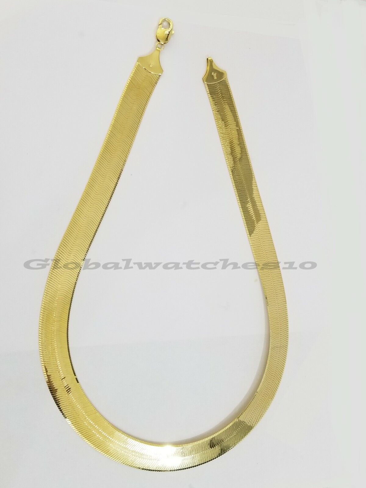 Solid 10K Gold 5mm - 15mm Herringbone Necklace Bracelet 16 - 24" Chain Yellow Gold - GoldenlinQ