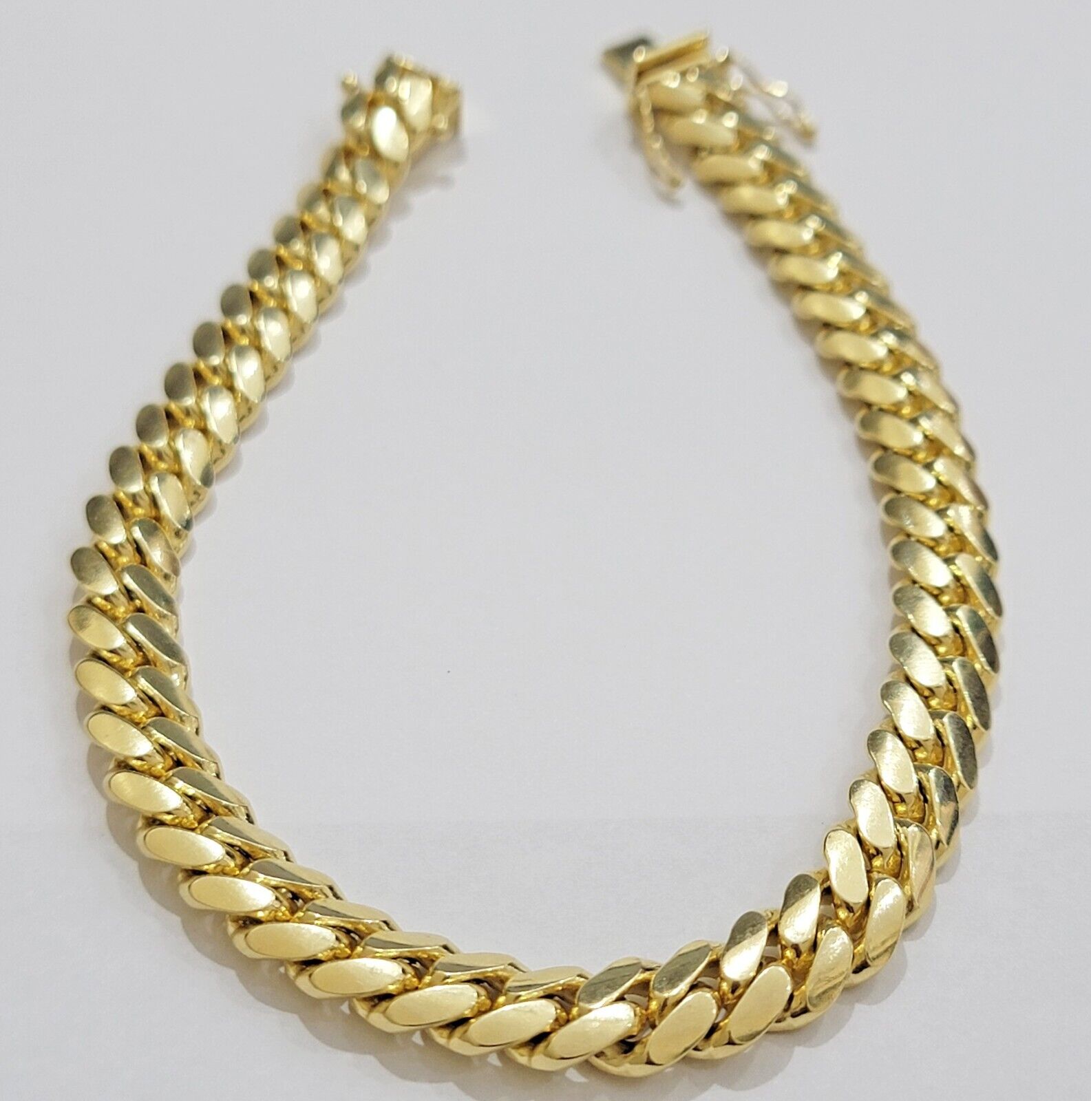 Solid 10k Gold Bracelet 8mm Miami Cuban Link 9" Inch Box Clasp SOLID LINKS, Mens - GoldenlinQ