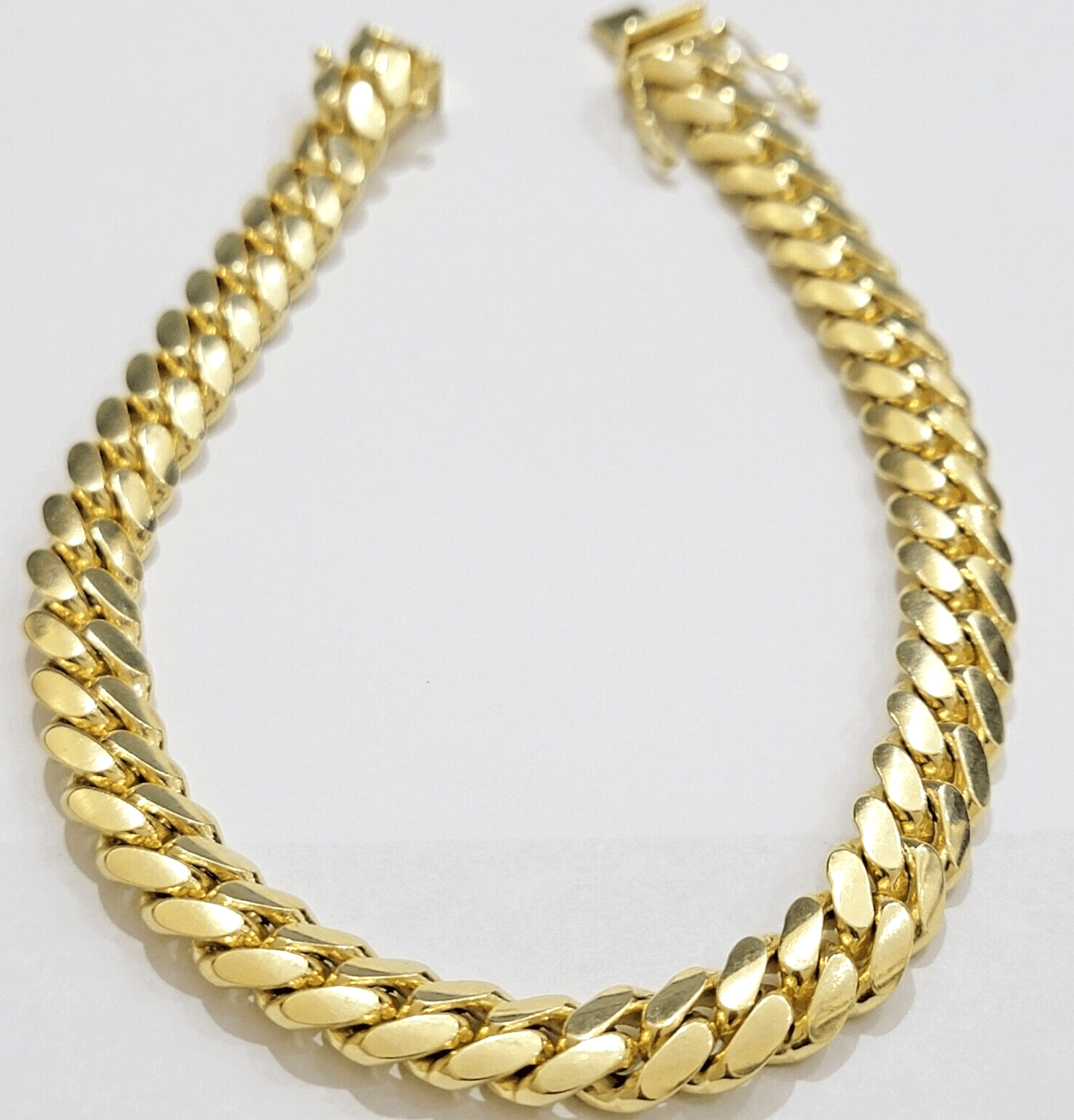 Solid 10k Gold Bracelet 9mm 8 Inch Miami Cuban Link Box Lock REAL 10KT Men Women - GoldenlinQ