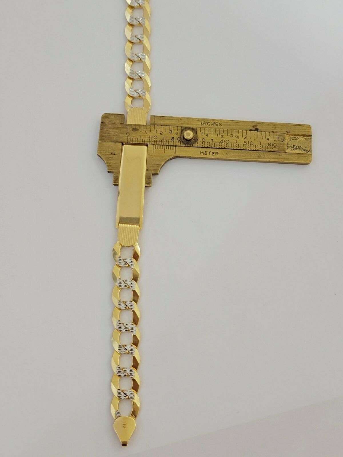 Solid 10k Gold Bracelet Id Cuban link 11mm 9" 10kt Yellow Gold Strong Link, REAL - GoldenlinQ