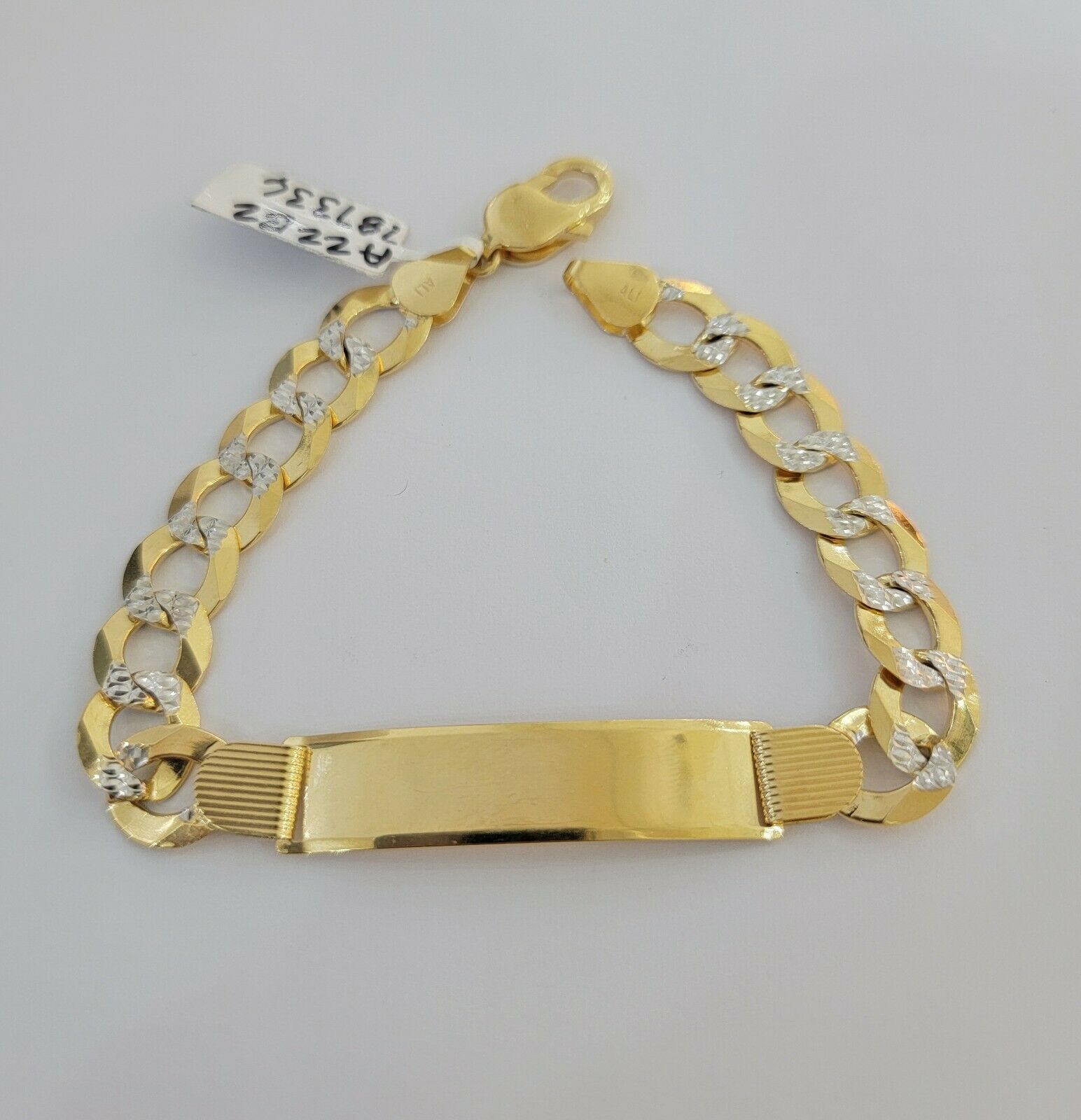 Solid 10k Gold Bracelet Id Cuban link 11mm 9" 10kt Yellow Gold Strong Link, REAL - GoldenlinQ