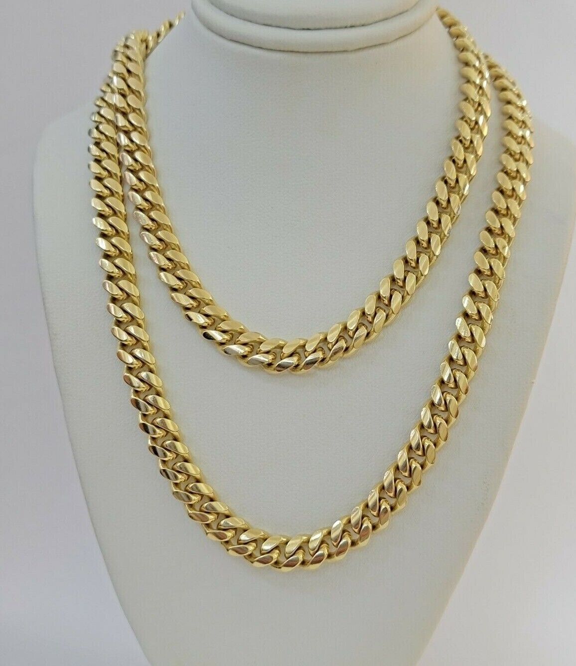 Solid 10k Gold Chain Miami Cuban Link Necklace 5 - 9mm 18 - 30" 10kt Men, Women REAL - GoldenlinQ