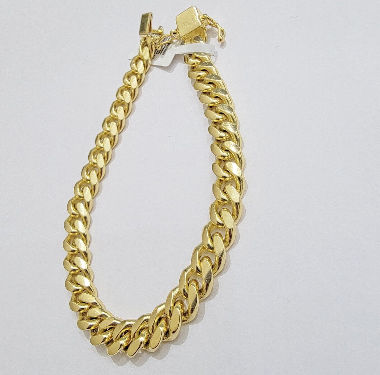 Solid 10k Gold Cuban Link Bracelet 8mm 7" Miami Cuben REAL 10kt Yellow Gold Mens - GoldenlinQ
