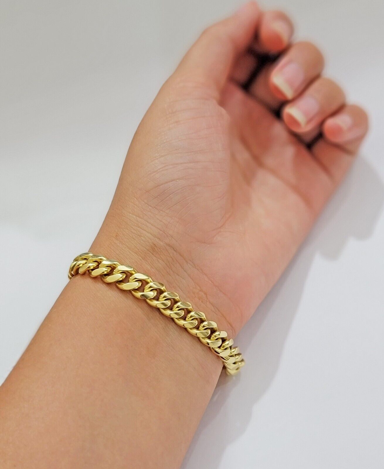 Solid 10k Gold Cuban Link Bracelet 8mm 8" Miami Cuben REAL 10kt Yellow Gold Mens - GoldenlinQ