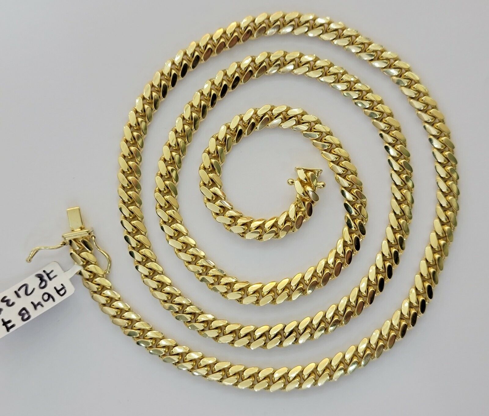Solid 10k Gold Miami Cuban Link Chain Necklace 6mm 20" Men 10kt Yellow Gold SALE - GoldenlinQ