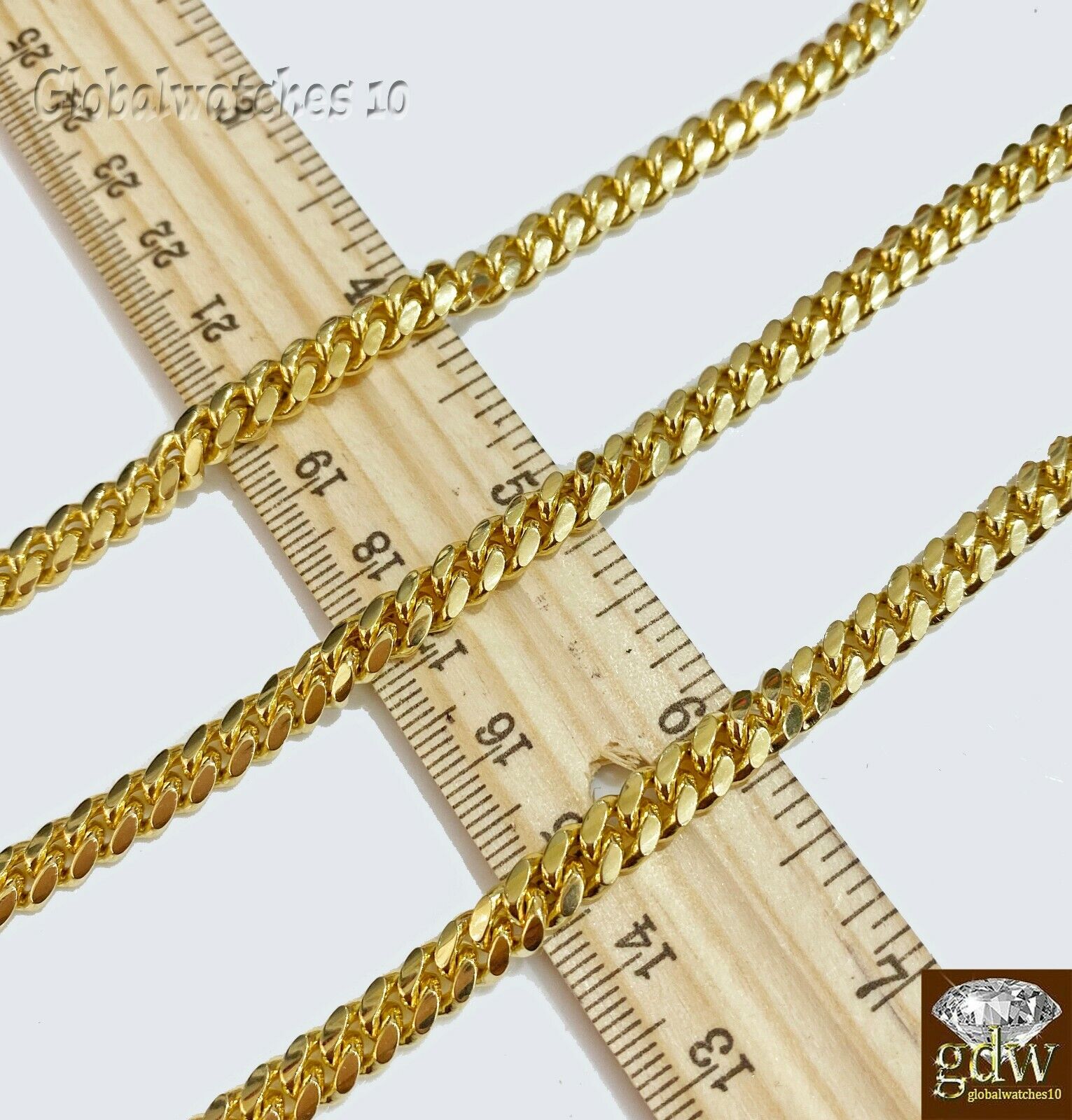 Solid 10k Gold Miami Cuban Link Chain Necklace & Bracelet Set Box Lock Men Heavy - GoldenlinQ