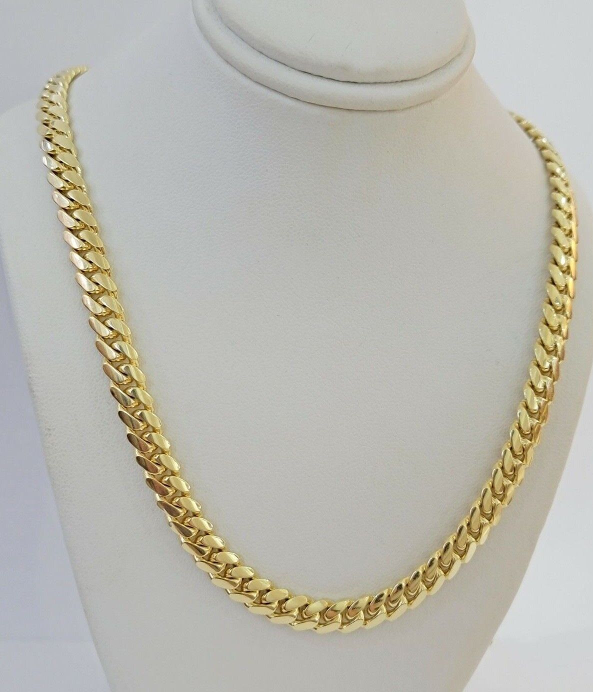 Solid 10k Gold Miami Cuban Link Necklace 20" 7mm Chain REAL 10 KT Men Women - GoldenlinQ