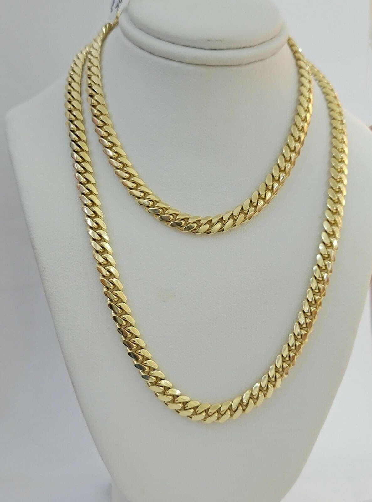 Solid 10k Gold Miami Cuban Solid Links Chain 24" 6mm Men Necklace 10kt Gold REAL - GoldenlinQ