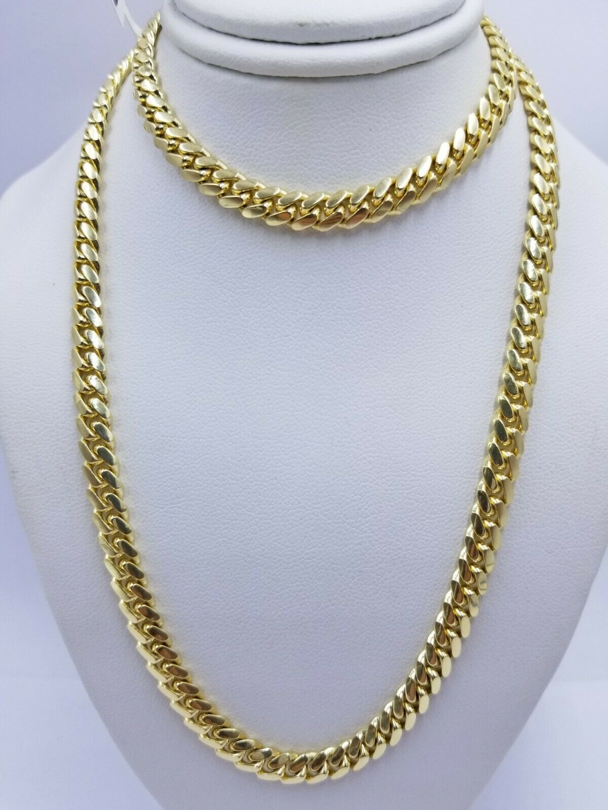 Solid 10k Gold Miami Cuban Solid Links Chain 26" 6mm Men Necklace 10kt Gold REAL - GoldenlinQ