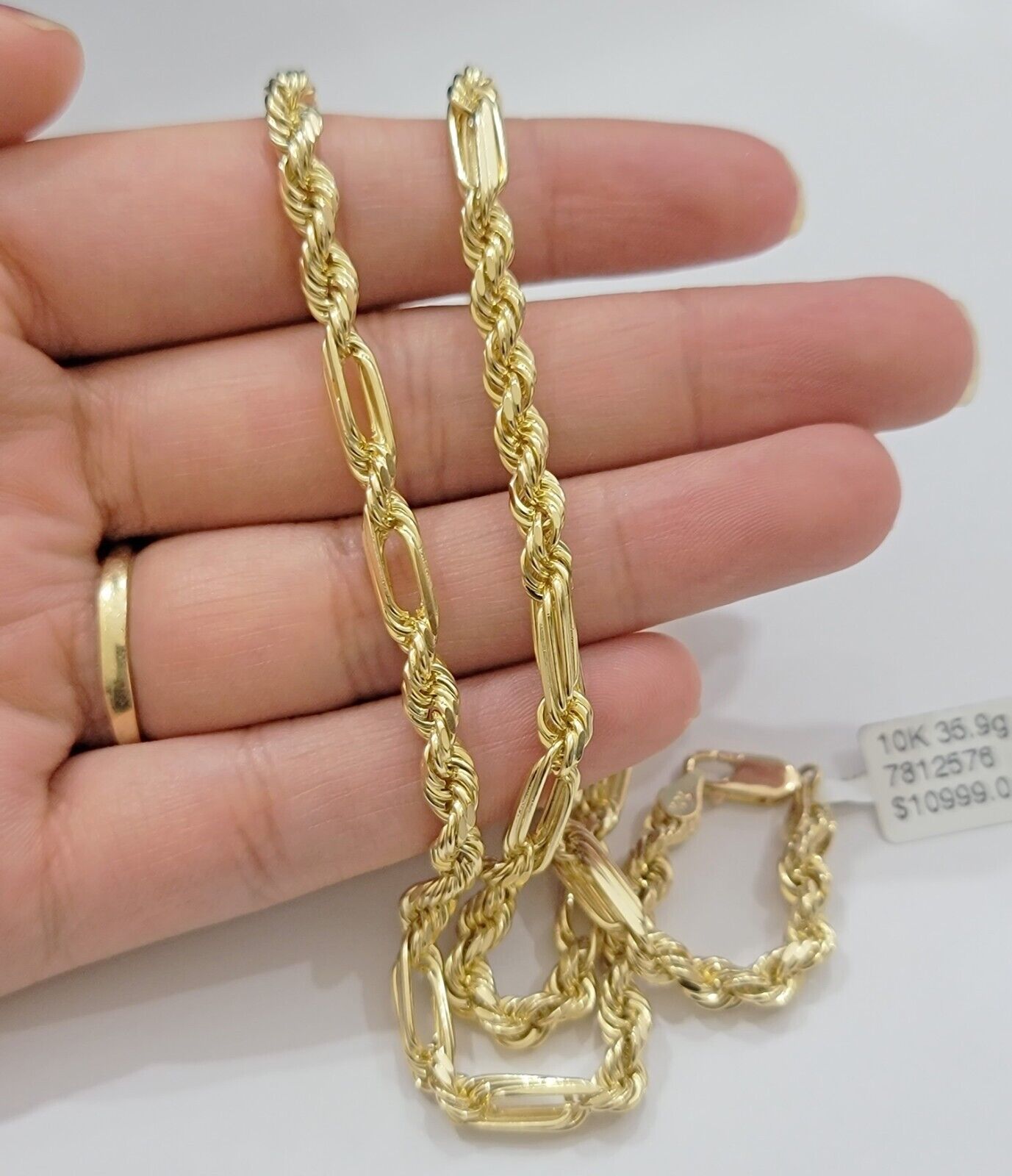 Solid 10k Gold Milano Rope Chain Necklace 20" 4.5mm Men's 10kt Yellow Gold, REAL - GoldenlinQ