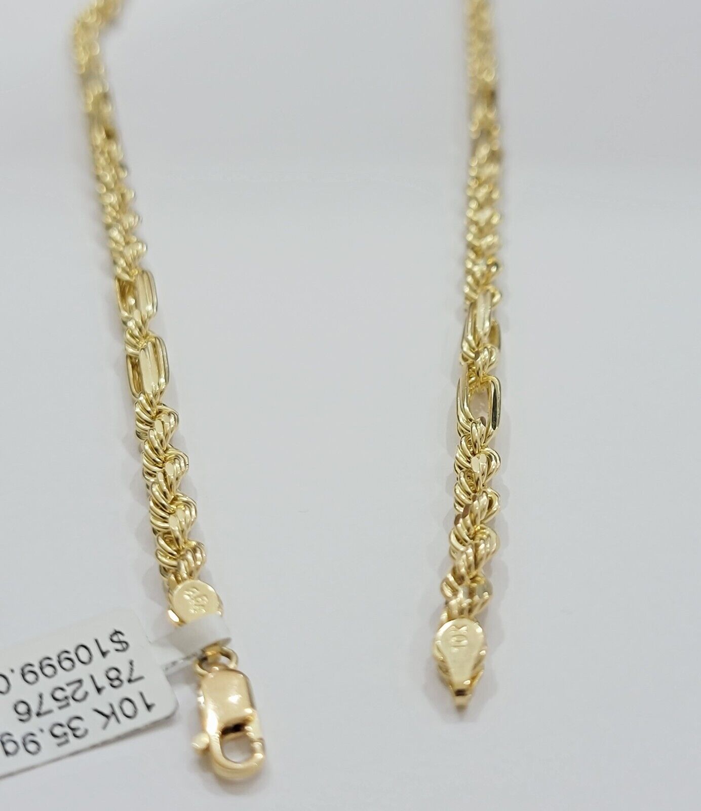 Solid 10k Gold Milano Rope Chain Necklace 22" 4.5mm Men's 10kt Yellow Gold, REAL - GoldenlinQ