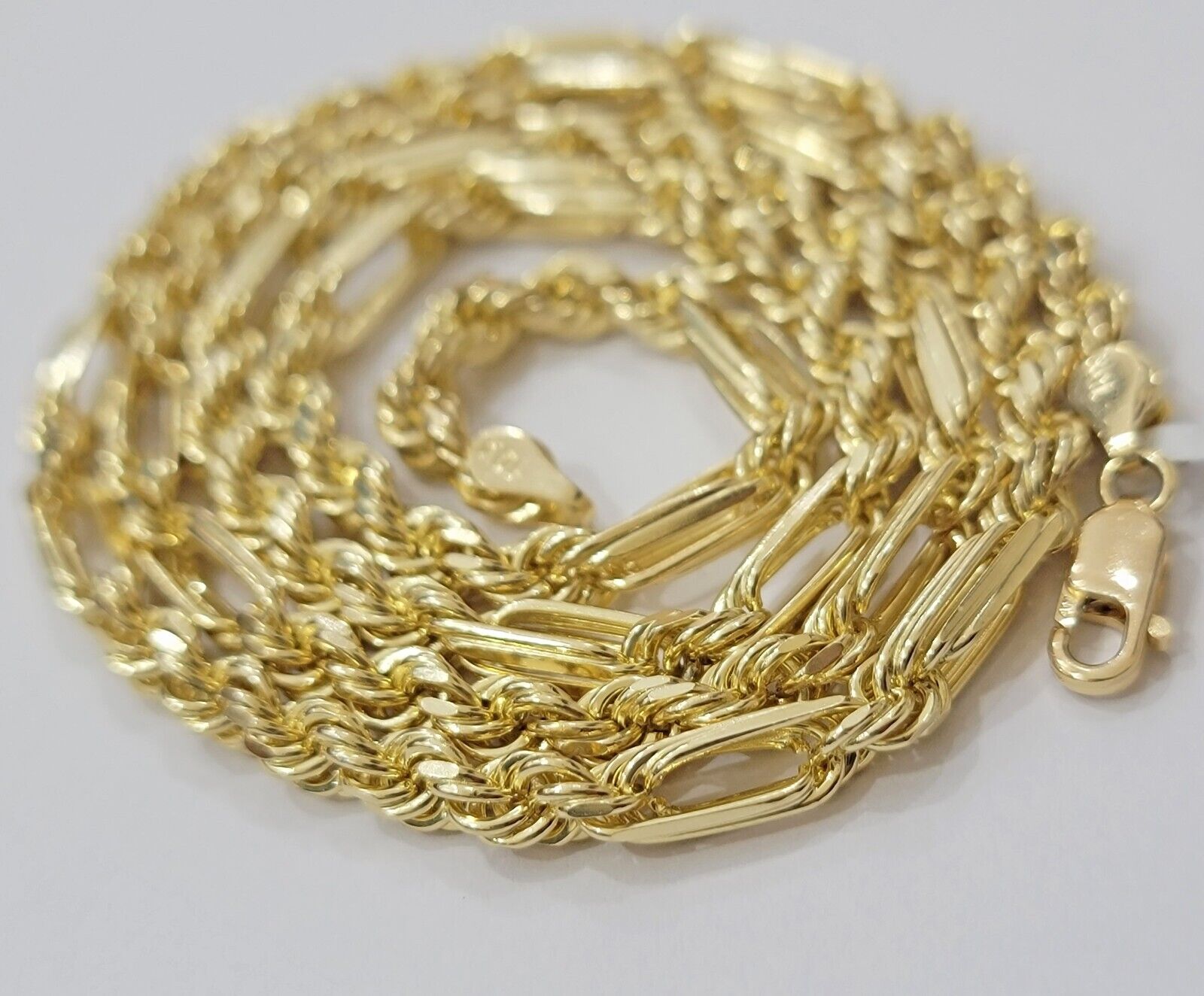 Solid 10k Gold Milano Rope Chain Necklace 24" 4.5mm Men's 10kt Yellow Gold, REAL - GoldenlinQ