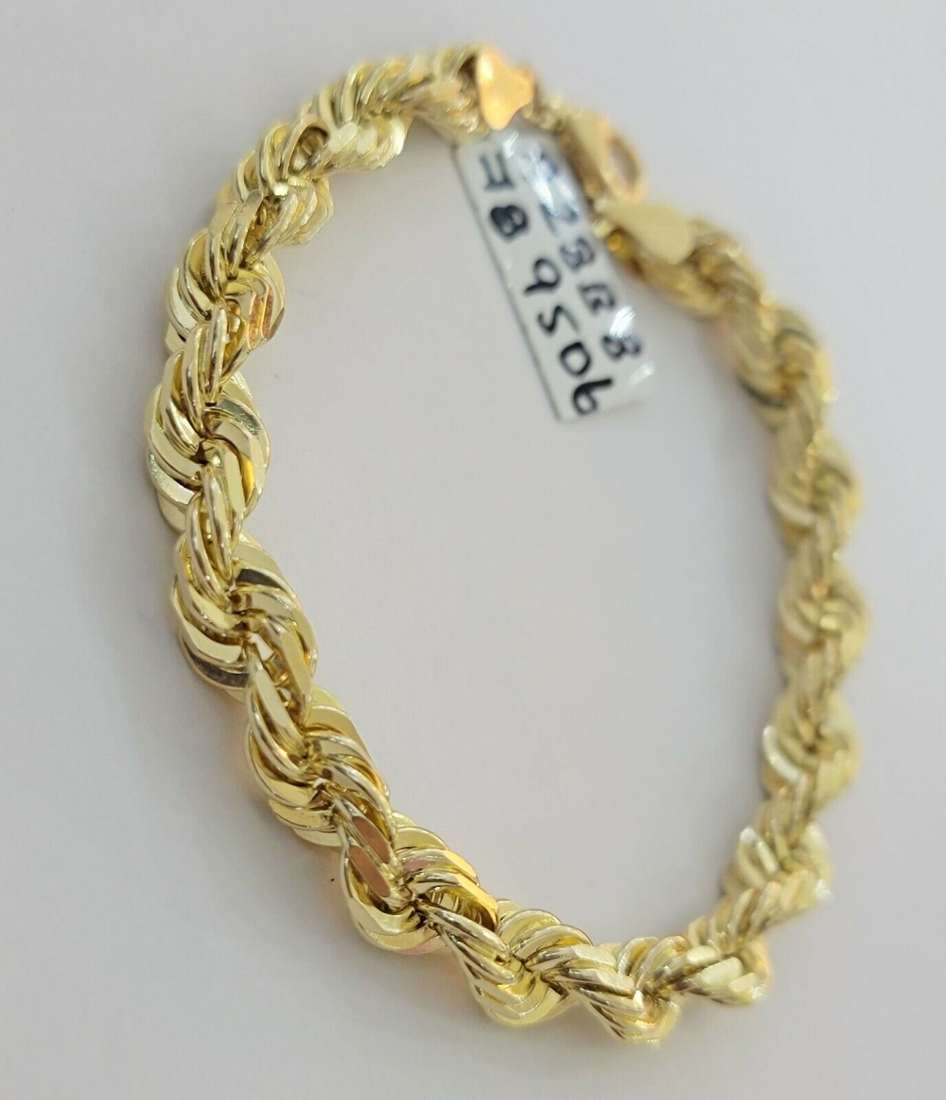 Solid 10k Real Gold Rope Bracelet 7mm 8" Inch 10kt Yellow Gold STRONG & HEAVY - GoldenlinQ