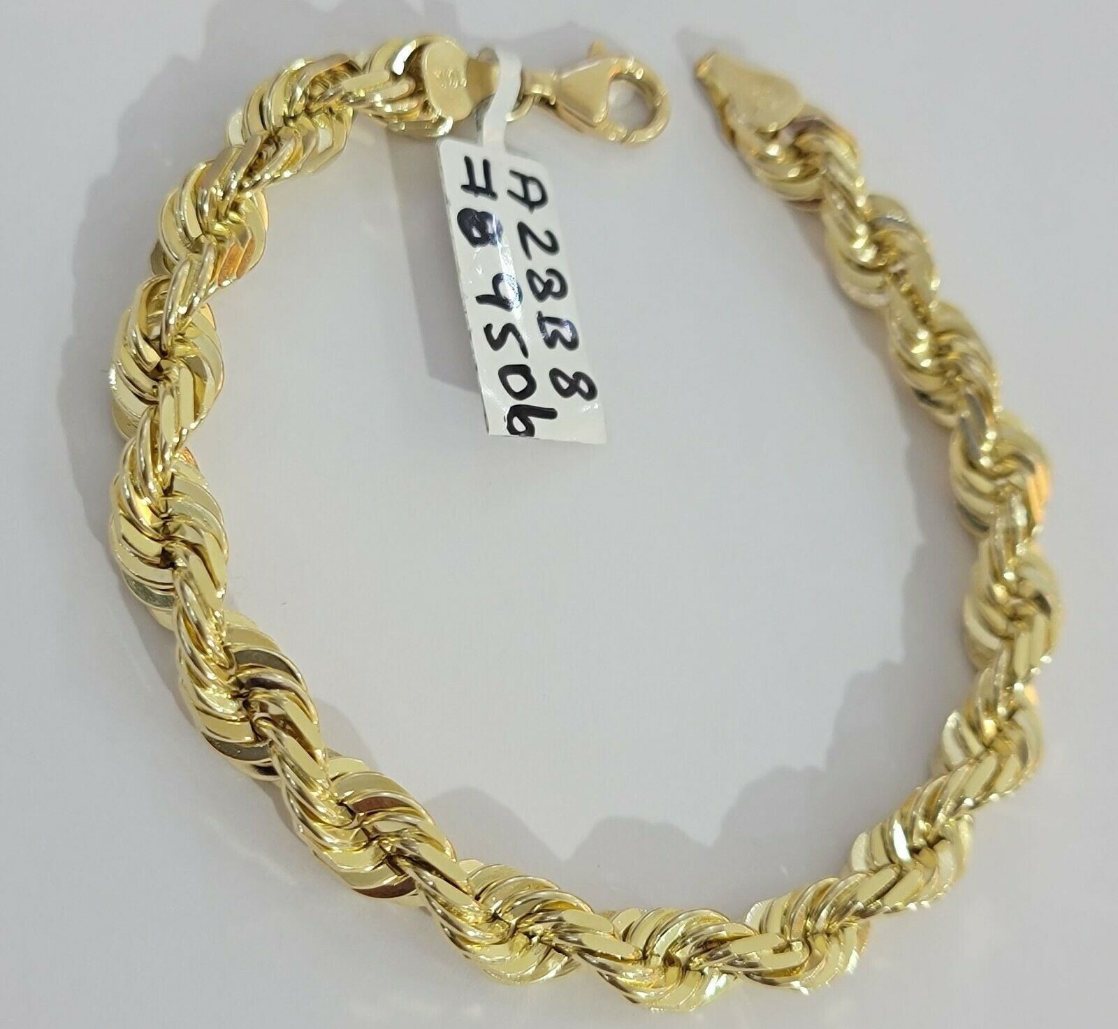 Solid 10k Real Gold Rope Bracelet 7mm 8" Inch 10kt Yellow Gold STRONG & HEAVY - GoldenlinQ