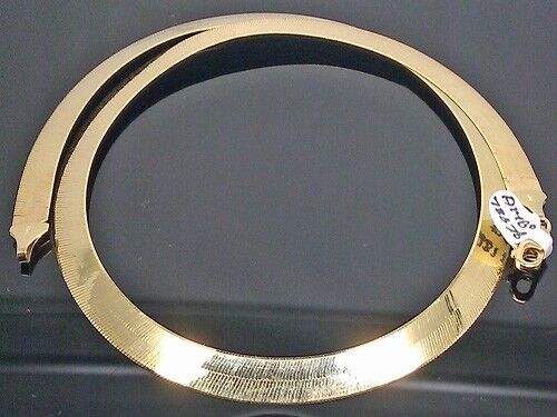 Solid 10k Yellow Gold 18" Inch 7mm Herringbone Necklace Chain Men Women Real 10k - GoldenlinQ