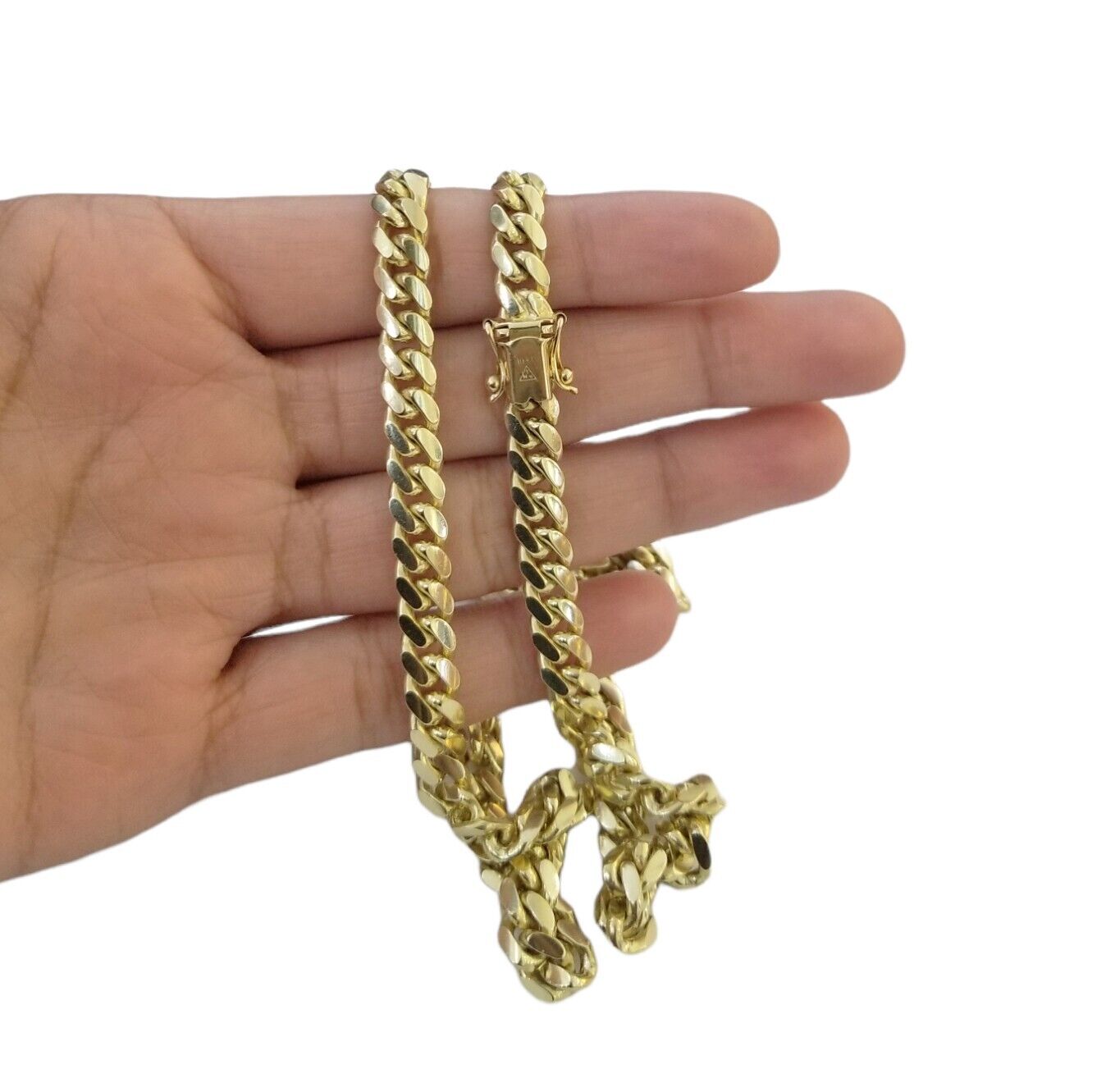 SOLID 10K Yellow Gold Miami Cuban Link Chain 24" 7mm Box Lock Necklace REAL - GoldenlinQ