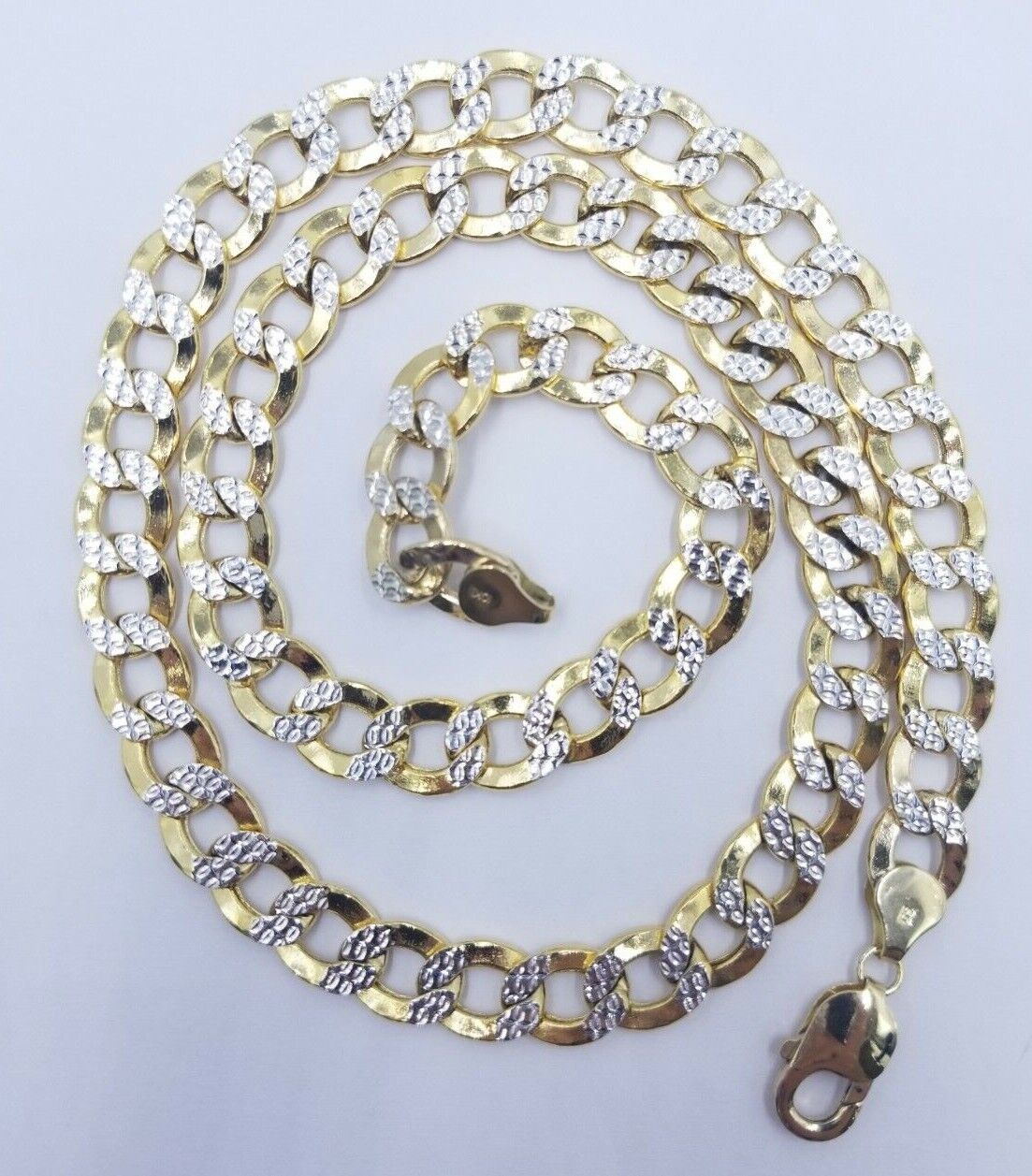 SOLID 10k Yellow Gold Necklace Cuban Curb Link Chain 20 - 28 Inch Men's 10KT - GoldenlinQ