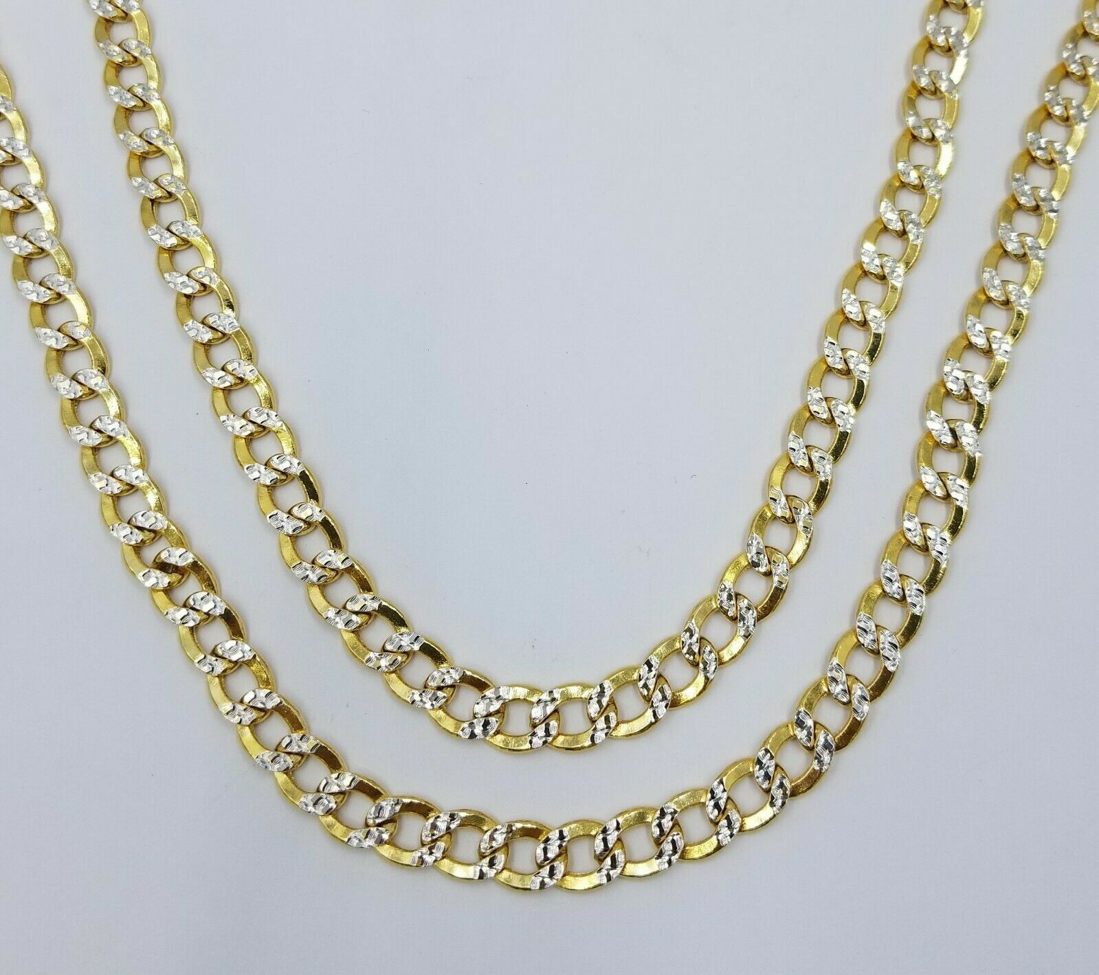 SOLID 10k Yellow Gold Necklace Cuban Curb Link Chain 20 - 28 Inch Men's 10KT - GoldenlinQ