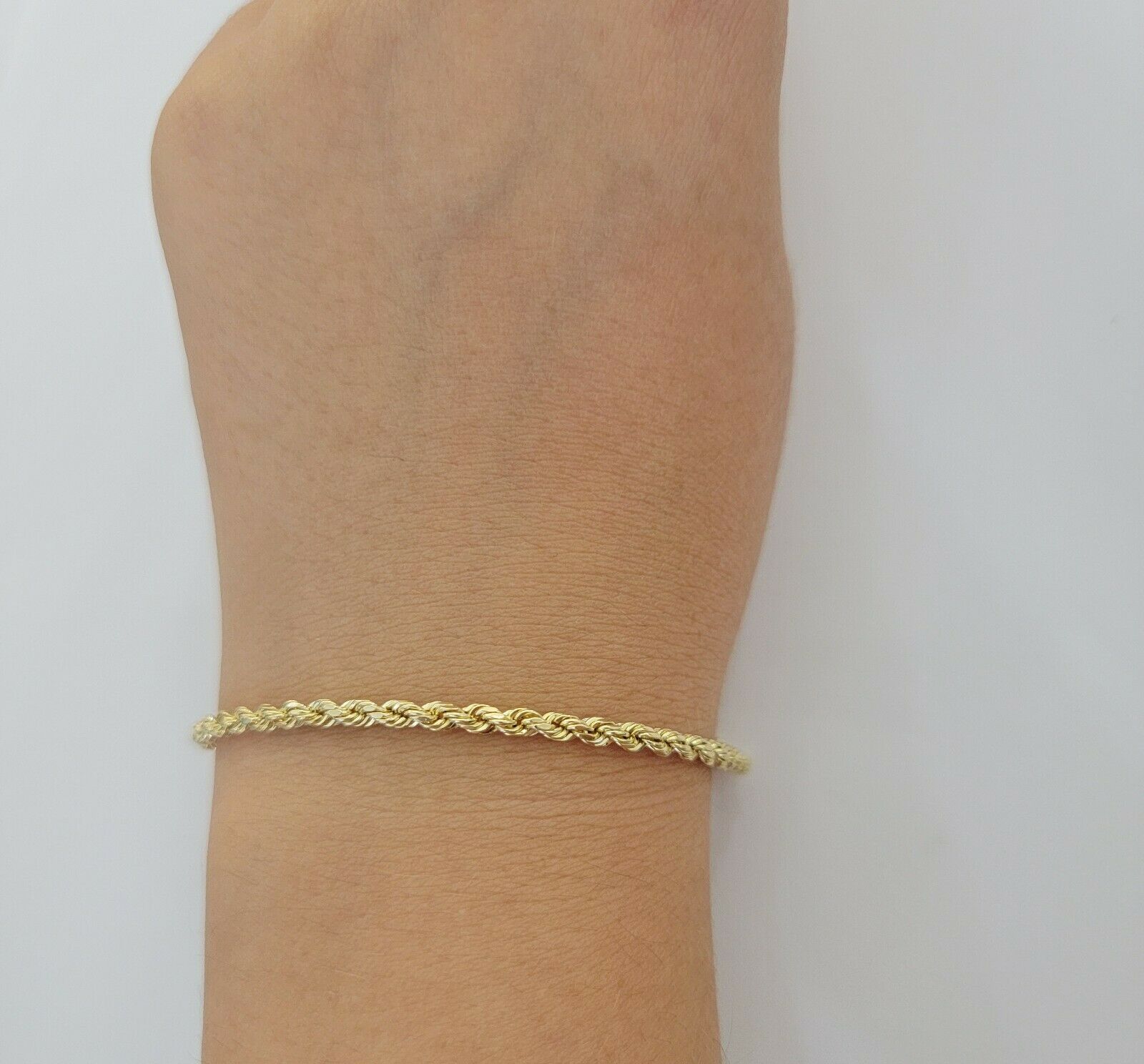 Solid 10k Yellow Gold Rope bracelet 7" 7.5" 8" 8.5" 9" Men Women 3mm - 9mm REAL - GoldenlinQ