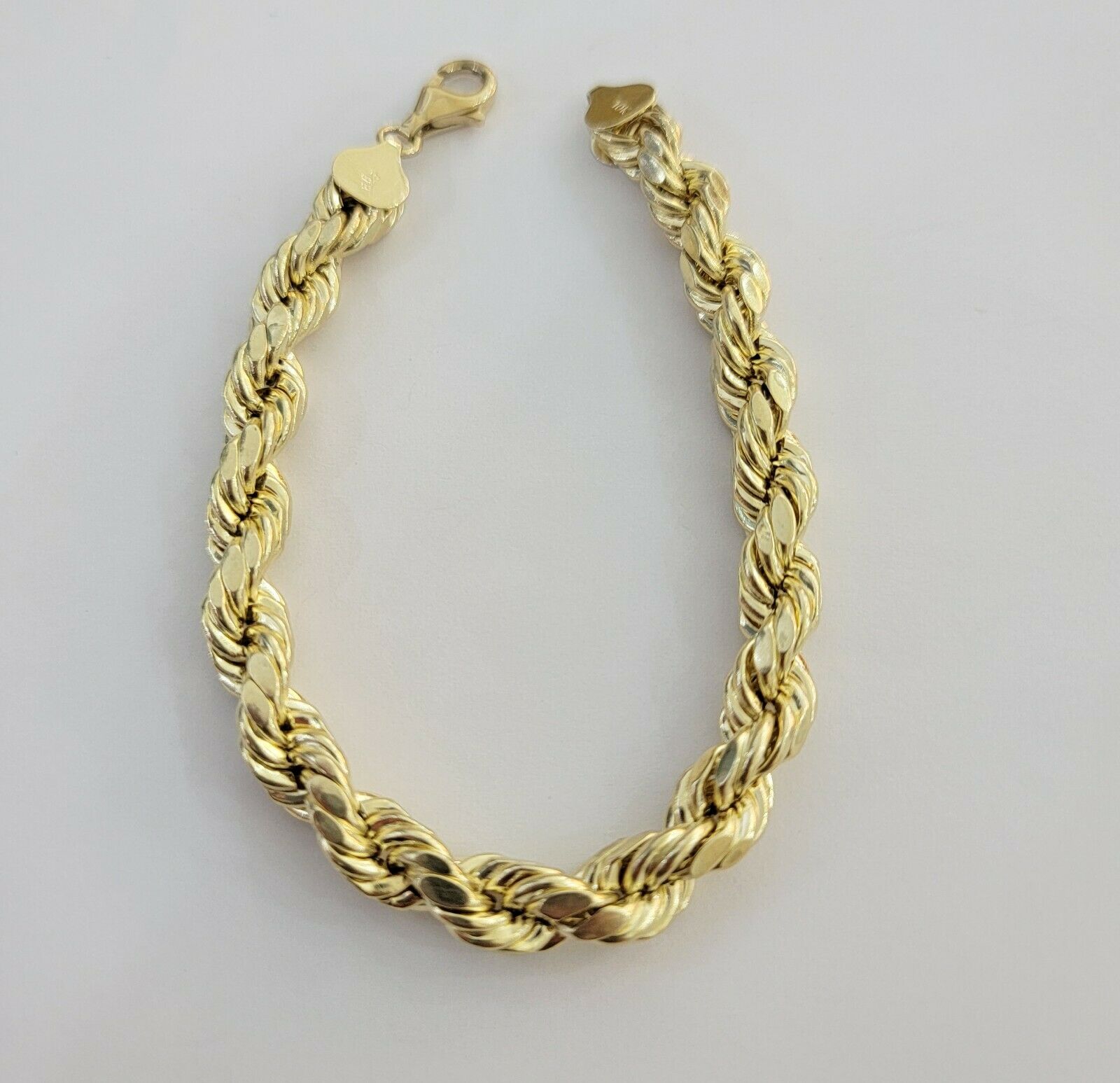 Solid 10k Yellow Gold Rope bracelet 7" 7.5" 8" 8.5" 9" Men Women 3mm - 9mm REAL - GoldenlinQ