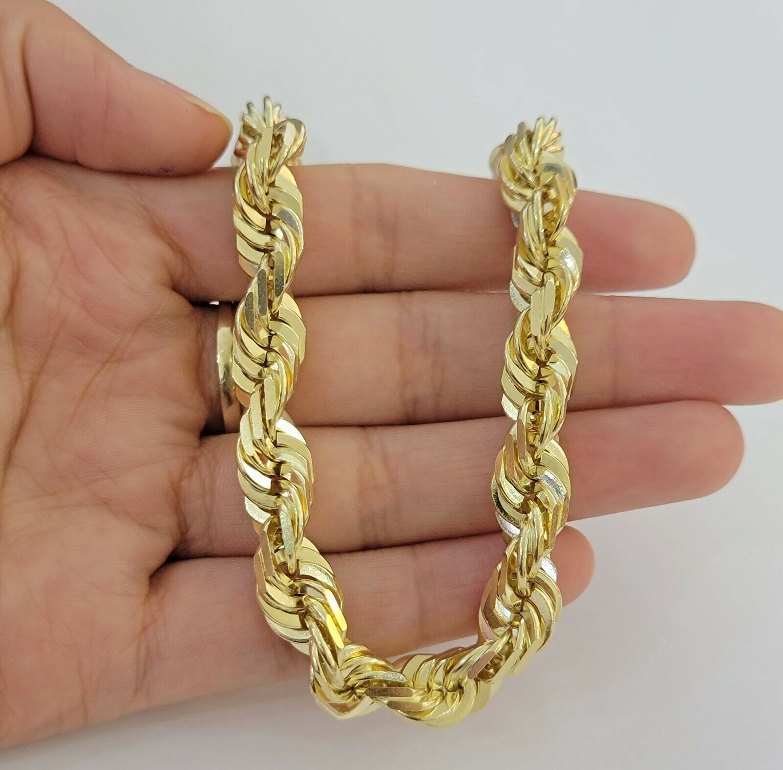 Solid 10k Yellow Gold Rope bracelet 7" 7.5" 8" 8.5" 9" Men Women 3mm - 9mm REAL - GoldenlinQ