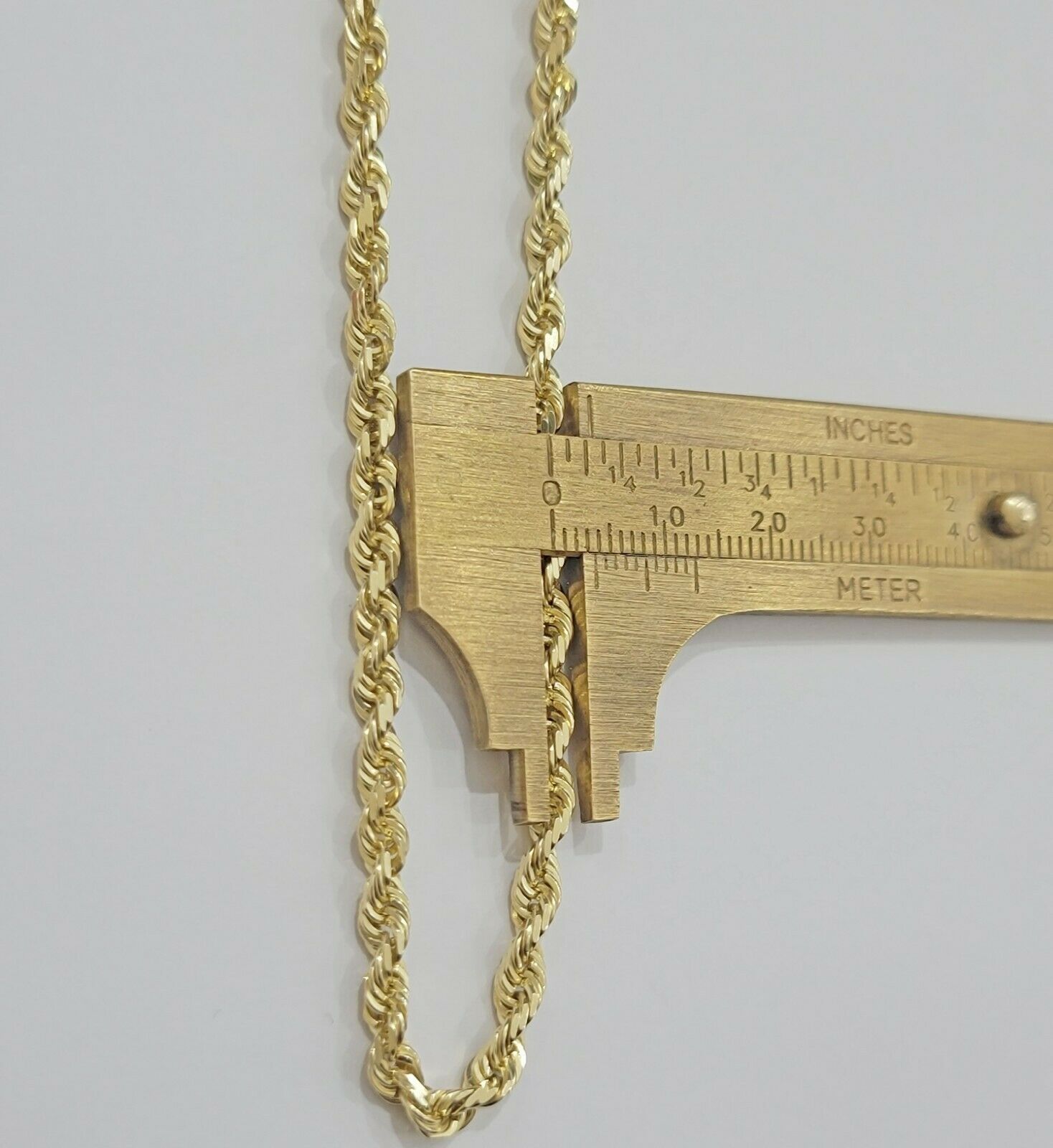 SOLID 10k Yellow Gold Rope Necklace Chain 4mm 18" - 30 Inch REAL 10KT Gold - GoldenlinQ