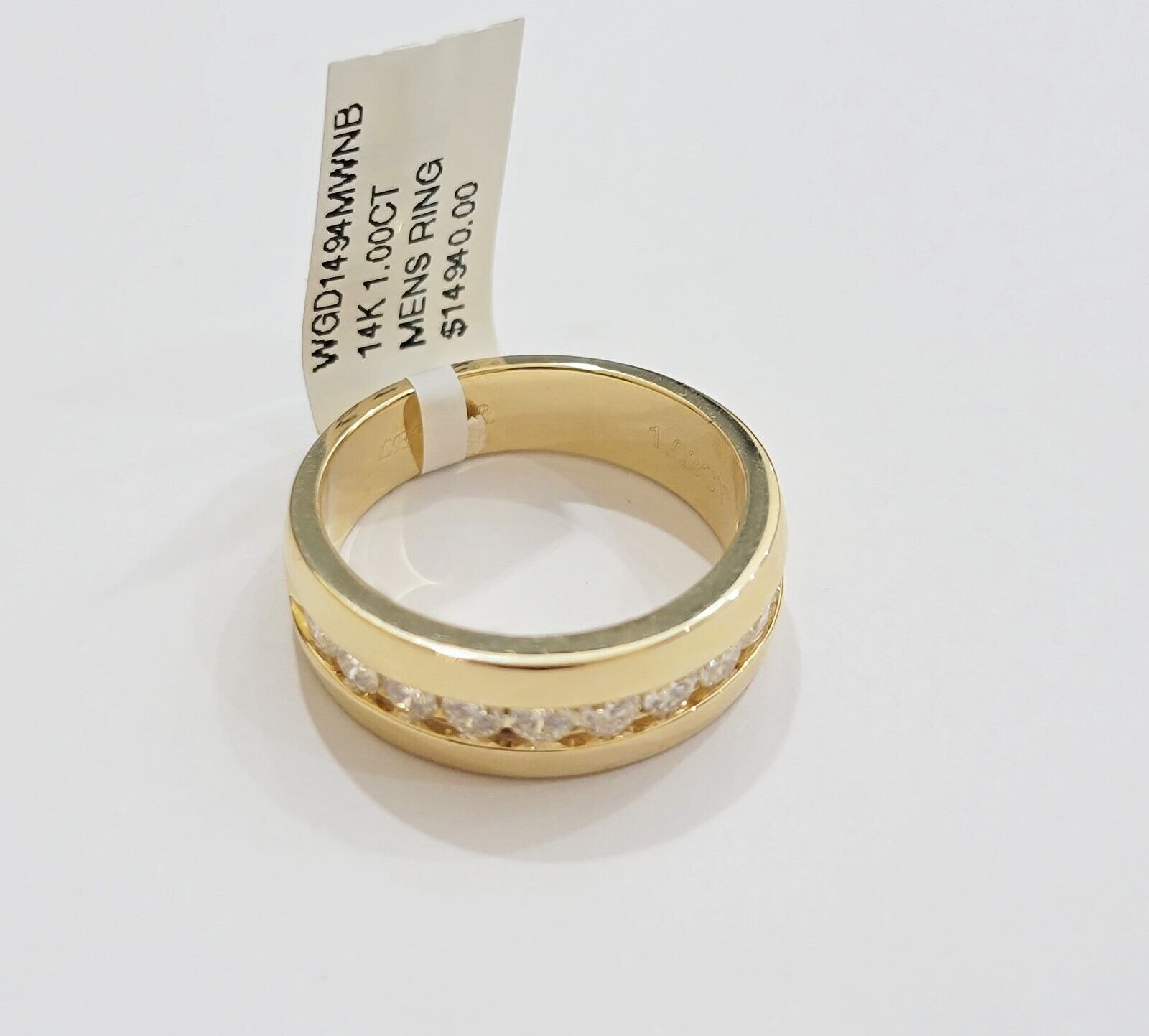 Solid 14k Gold 1CT Diamond Mens Band Wedding Engagement Ring REAL 14kt Yellow Gd - GoldenlinQ