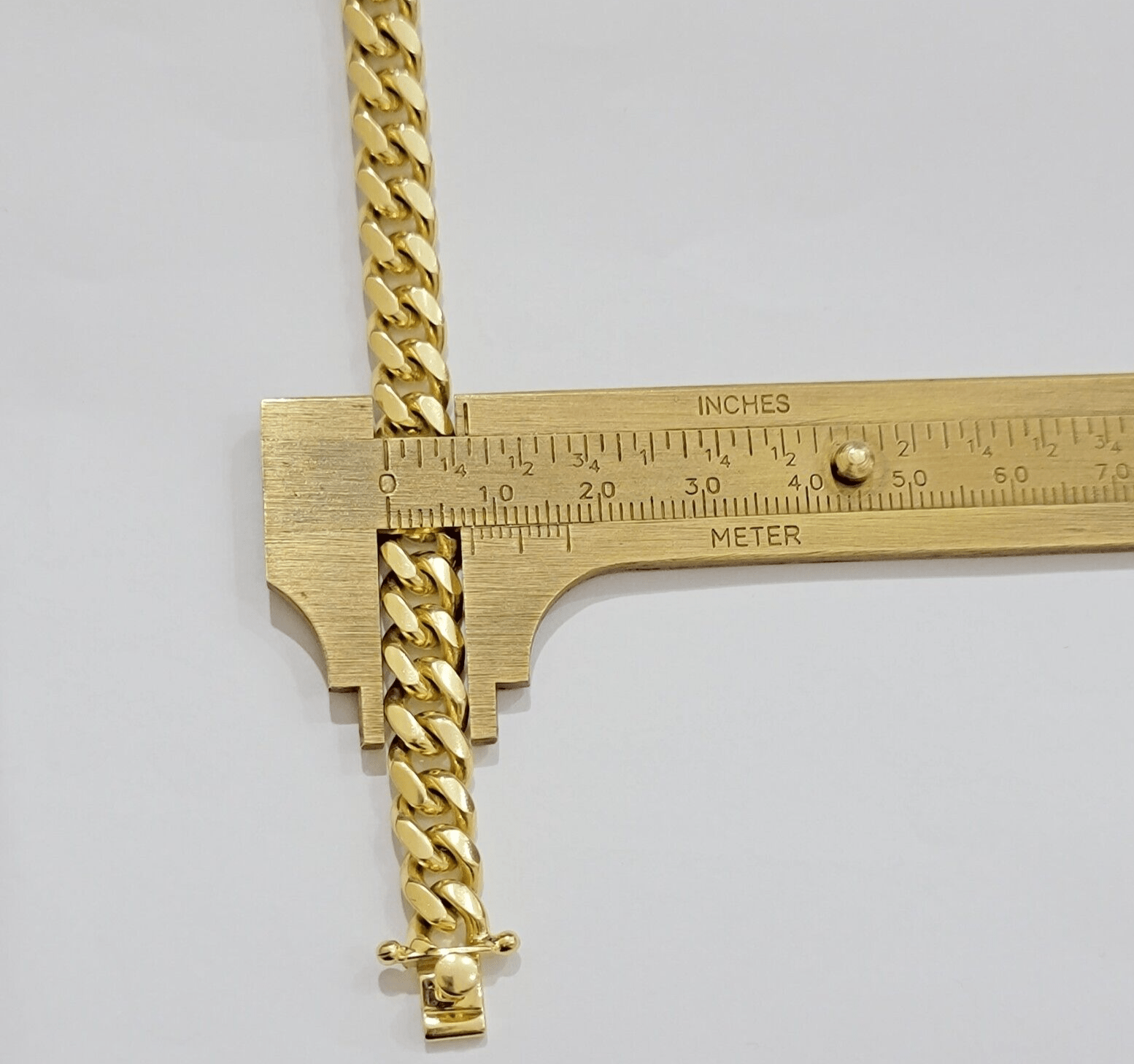 Solid 14k Gold Bracelet 7mm Miami Cuban Link 7.5 Inch Real 14kt Yellow Gold Mens - GoldenlinQ