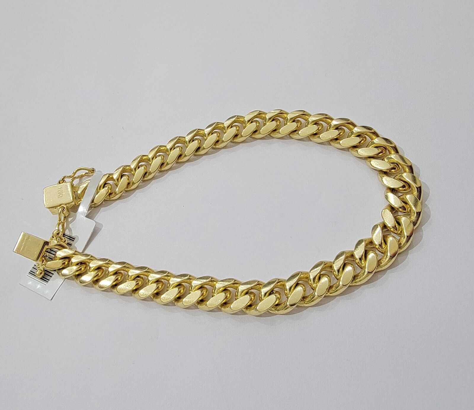 Solid 14k Gold Bracelet 7mm Miami Cuban Link 7.5 Inch Real 14kt Yellow Gold Mens - GoldenlinQ