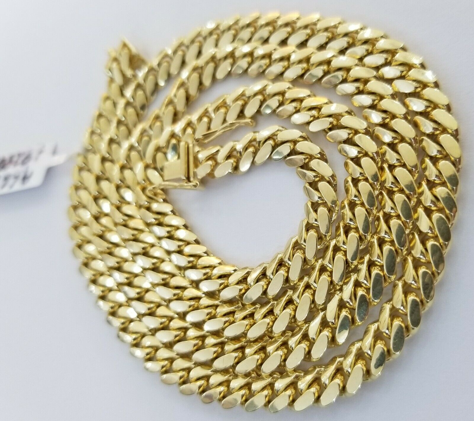 Solid 14k Gold Chain Necklace 22" Miami Cuban Link 6mm men Women 14kt Yellow Gol - GoldenlinQ