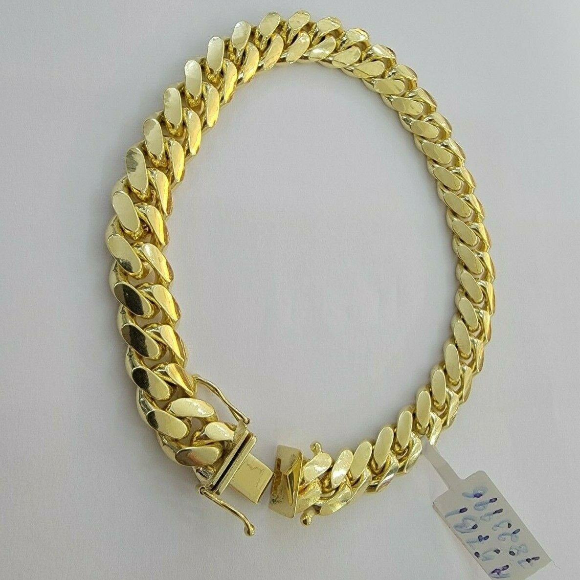 Solid 14k Gold Miami Cuban Link Bracelet 8.5" 9mm 14kt Yellow Gold Real 14kt MEN - GoldenlinQ