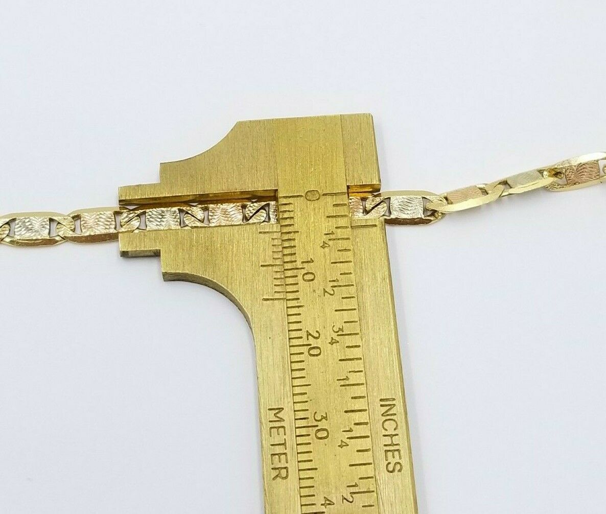 SOLID 14K Gold Necklace Men Women 5mm 18" 20" 22" 24" Heavy REAL 14KT Trio Gold - GoldenlinQ