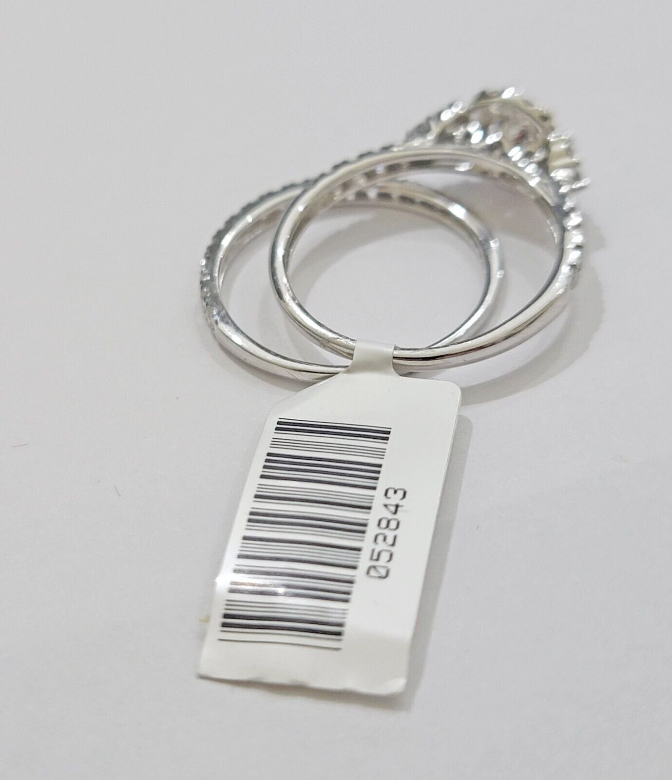 Solid 14k White Gold Diamond Ring Band Set Ladies Wedding Engagement Anniversary - GoldenlinQ