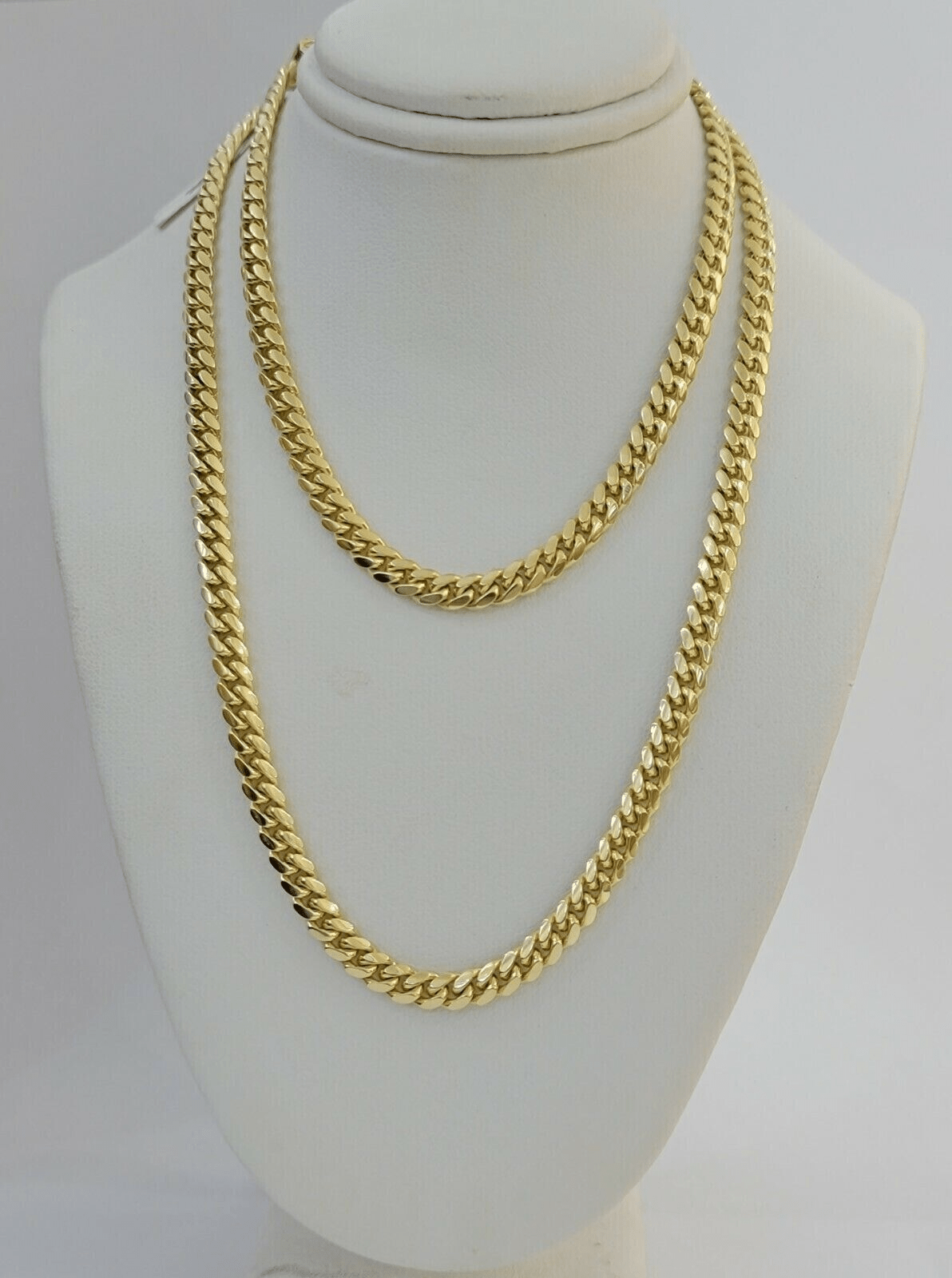 Solid 14k Yellow Gold chain 20 Inch Miami Cuban Necklace 4mm STRONG Links REAL - GoldenlinQ