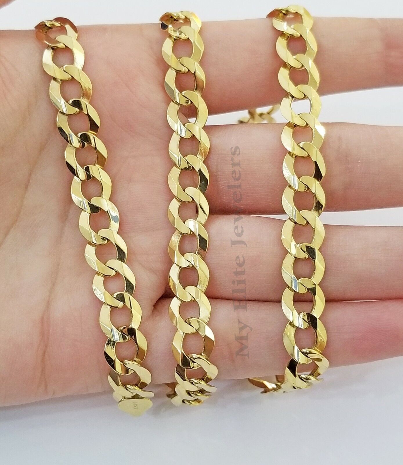 Solid 14k Yellow Gold Cuban Curb Link Chain 9mm Necklace 22" Real Gold Sale - GoldenlinQ