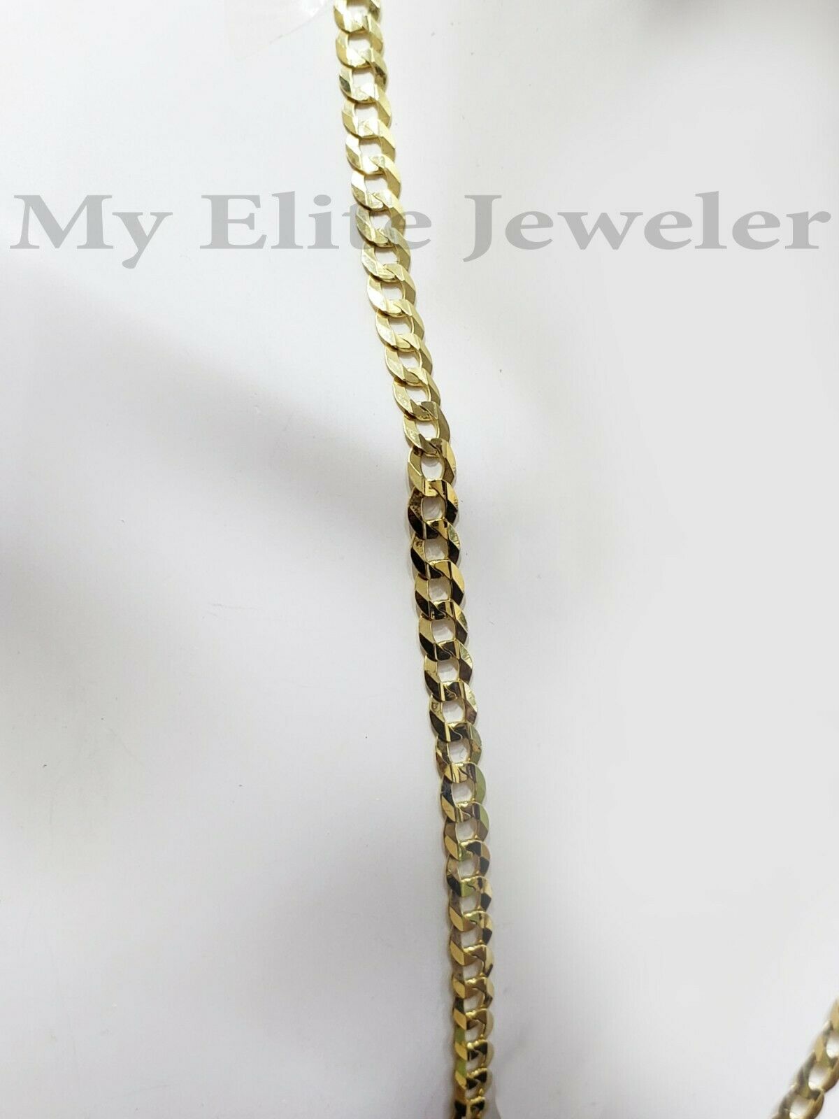 Solid 14k Yellow Gold Ladies Chain 20 Inch Cuban Curb Link Necklace 3.5MM STRONG - GoldenlinQ